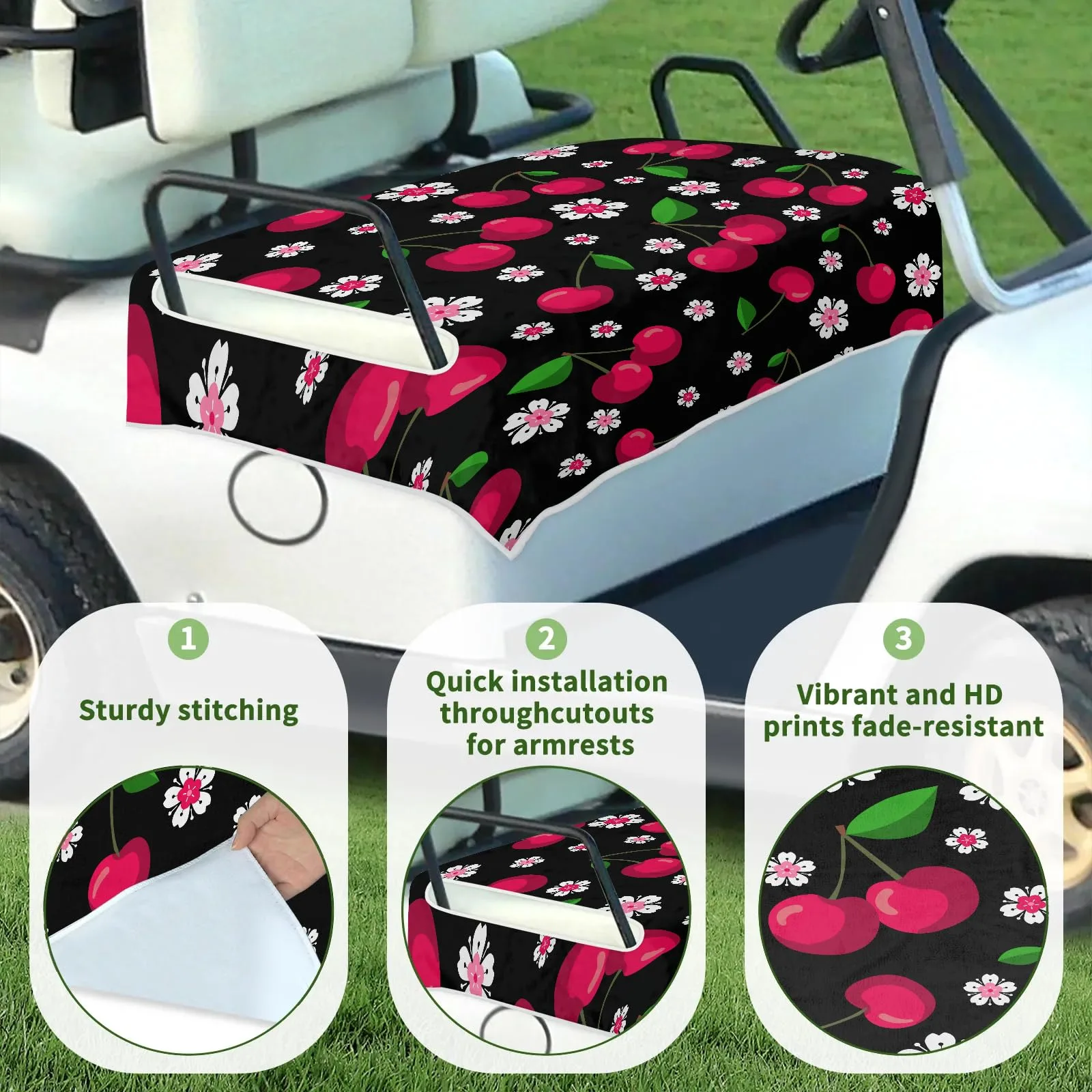 Tiveruda Golf Cart Seat Cover for Double Seats, 51 x 31 in image 3