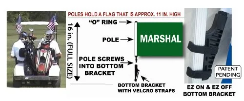 SSP Flags Marshal Golf Cart Flag with EZ On & Off Bracket image 2
