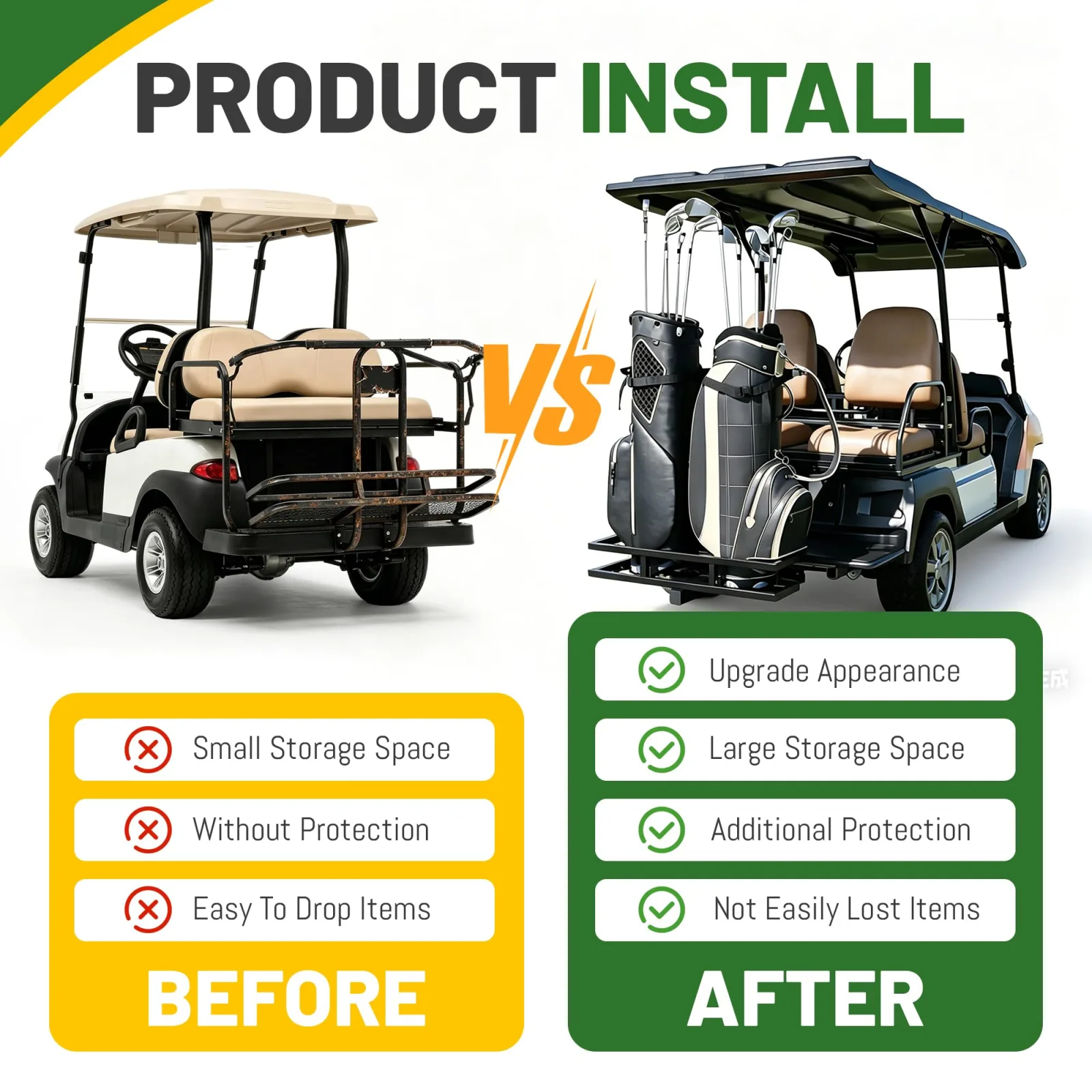 ALMULOO Golf Bag Holder for E-Z-GO, Yamaha & Club Car image 4