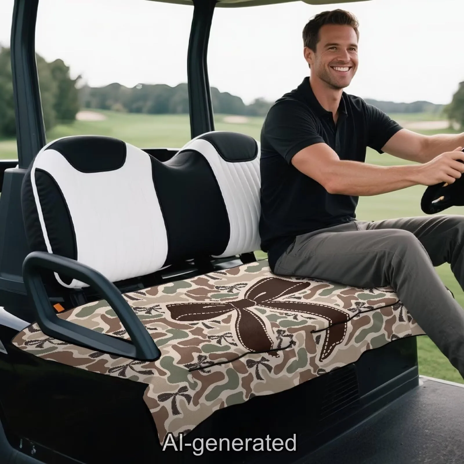 Knextrepoy CZC80 Golf Cart Seat Cover with Pockets image 4