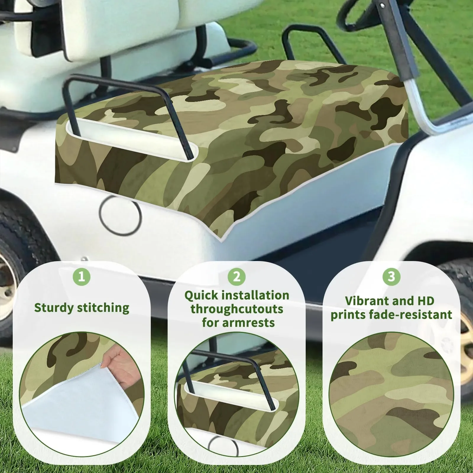 Tiveruda Golf Cart Seat Cover for Double Seats image 3