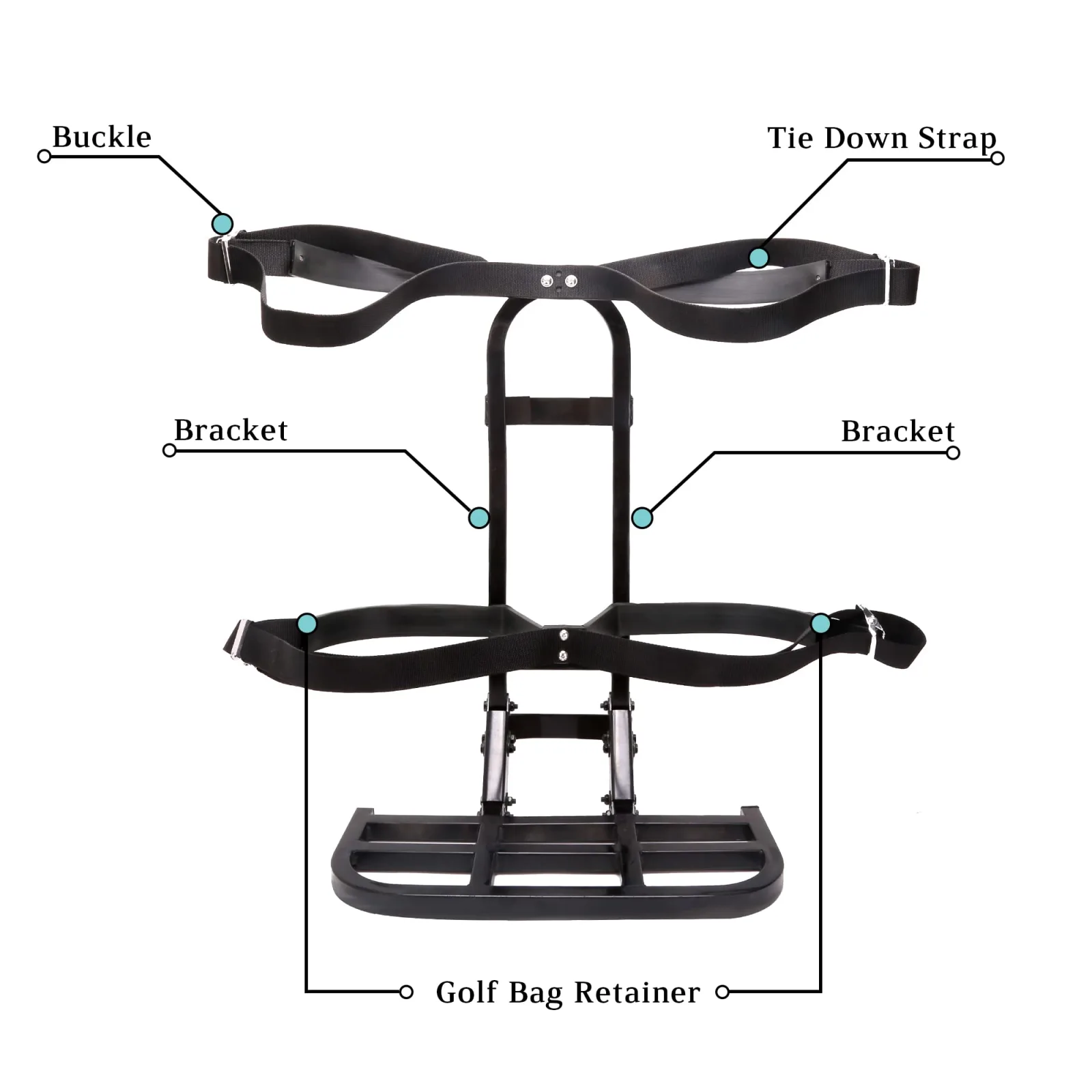 10L0L Golf Cart Rear Seat Bag Holder Rack image 3