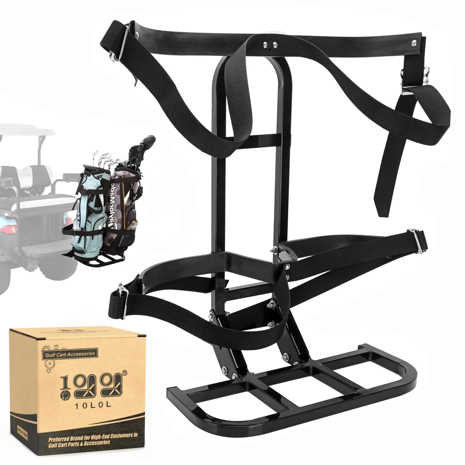10L0L Golf Cart Rear Seat Bag Holder Rack