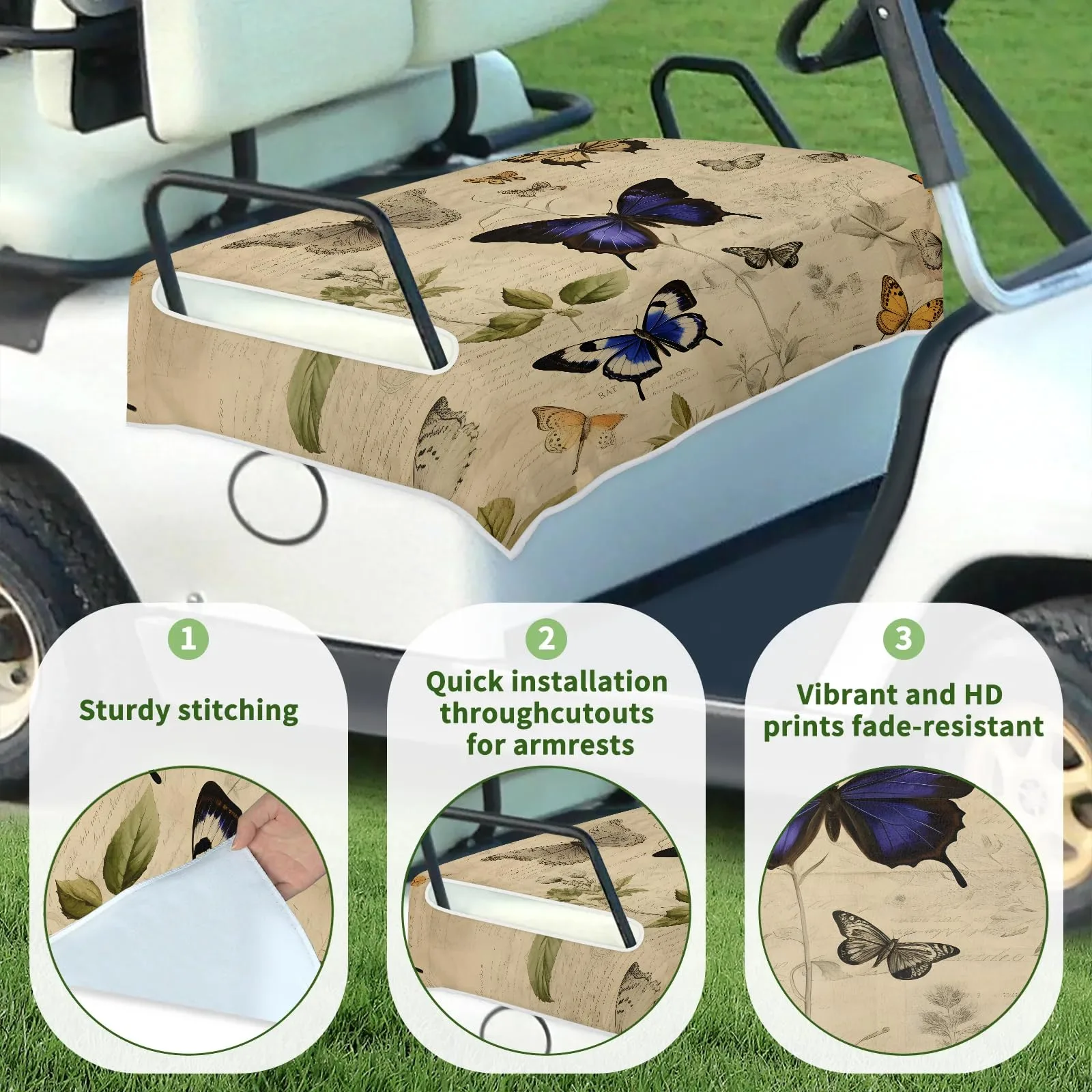 Tiveruda Golf Cart Seat Cover for Double Seats, 51 x 31 in image 3