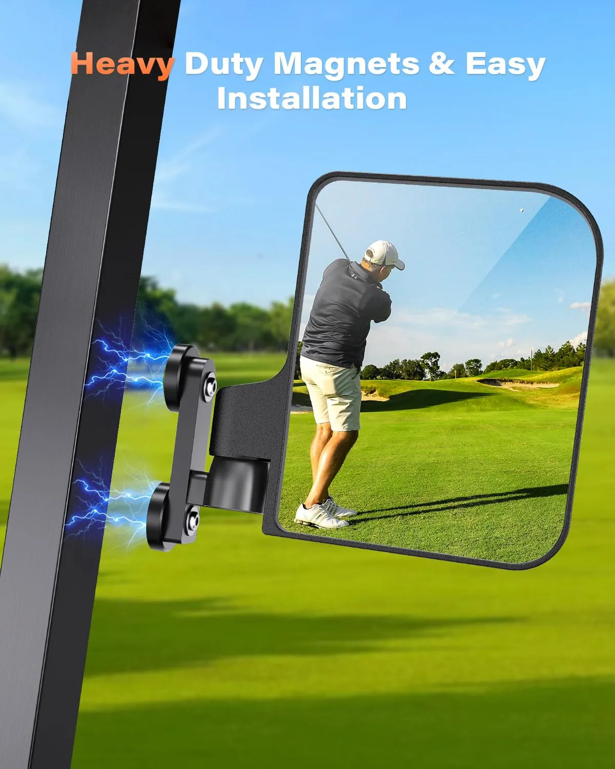 A2C Magnetic Golf Cart Side Mirrors for EZGO, Yamaha & Club Car image 3