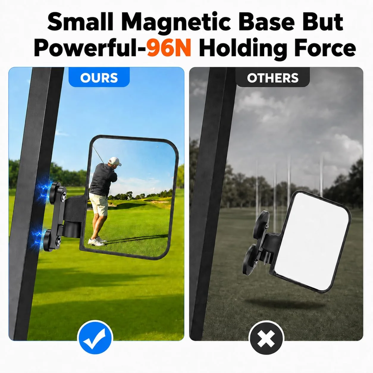 A2C Magnetic Golf Cart Side Mirrors for EZGO, Yamaha & Club Car image 4
