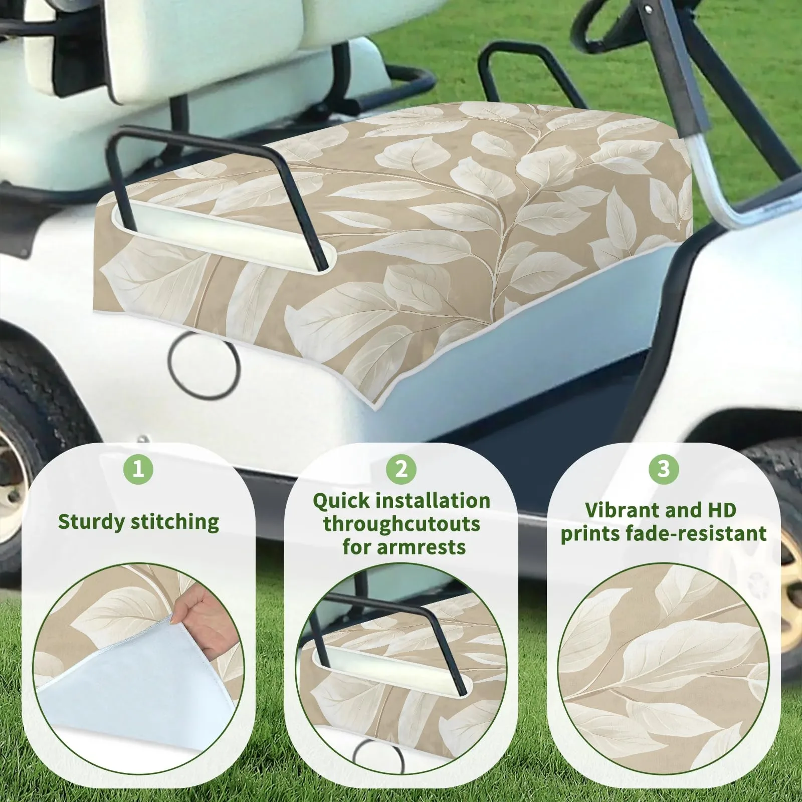 Tiveruda Golf Cart Seat Cover for Double Seats image 3