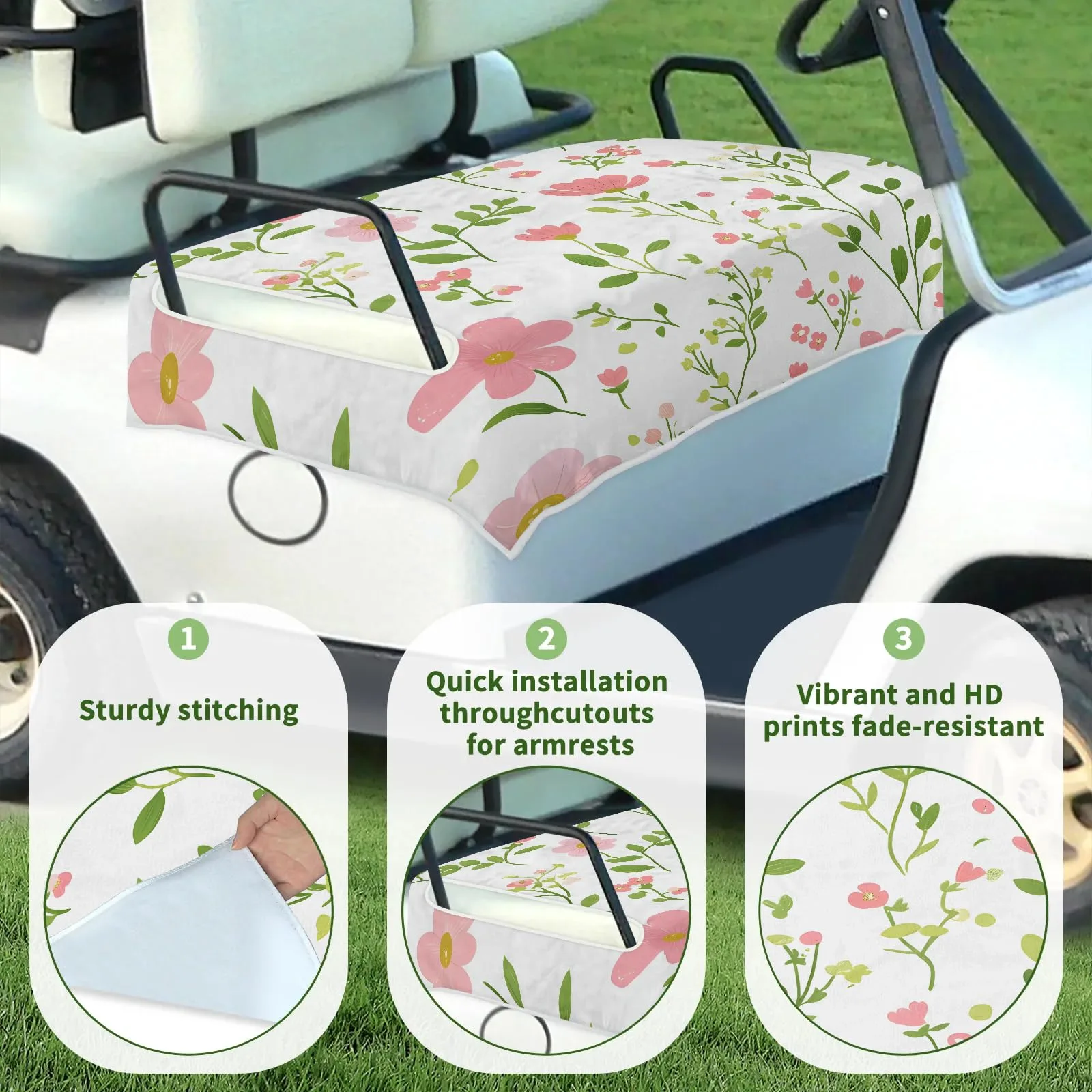 Tiveruda Golf Cart Seat Cover for Double Seats, 51 x 31 in image 3