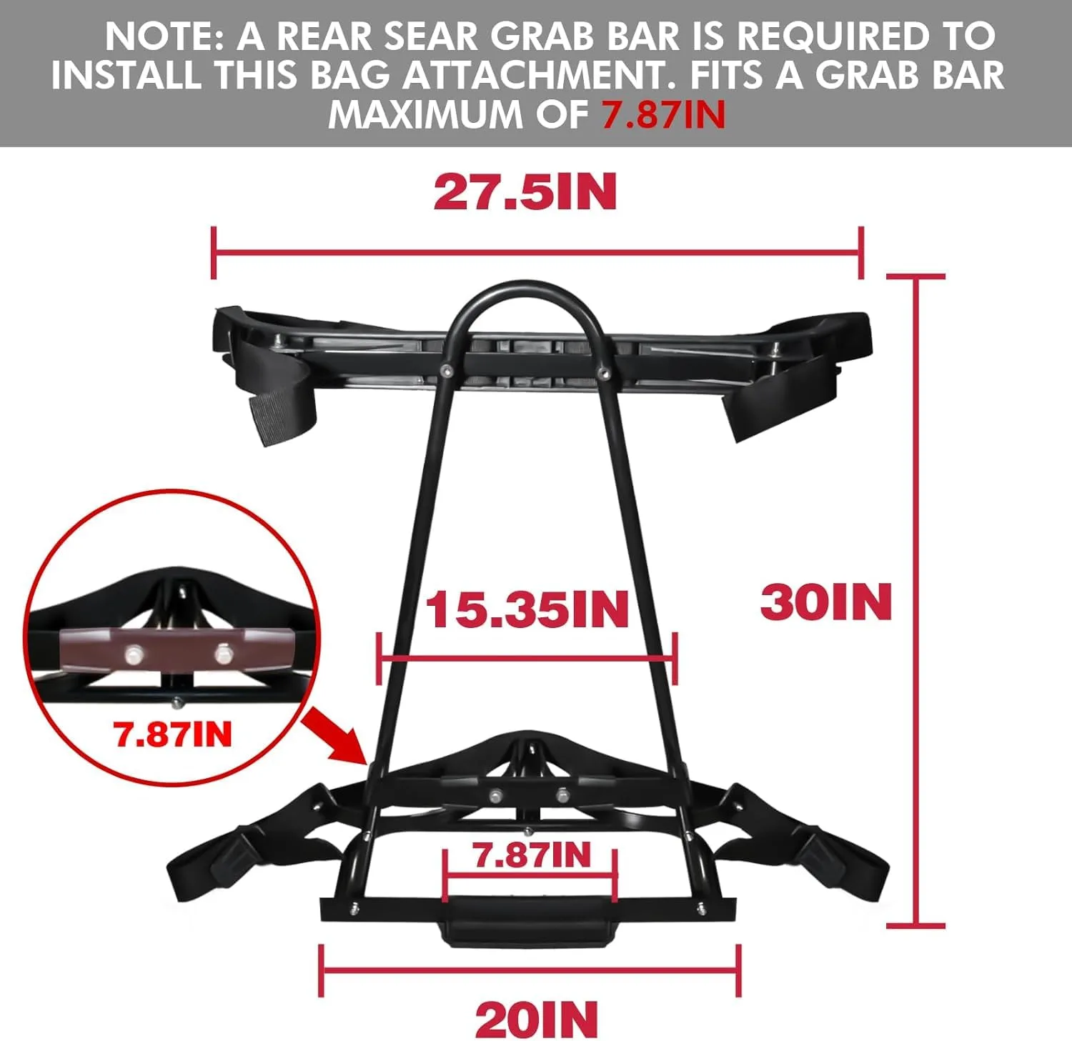 Shu-Ran Golf Cart Rear Seat Bag Holder Rack image 3