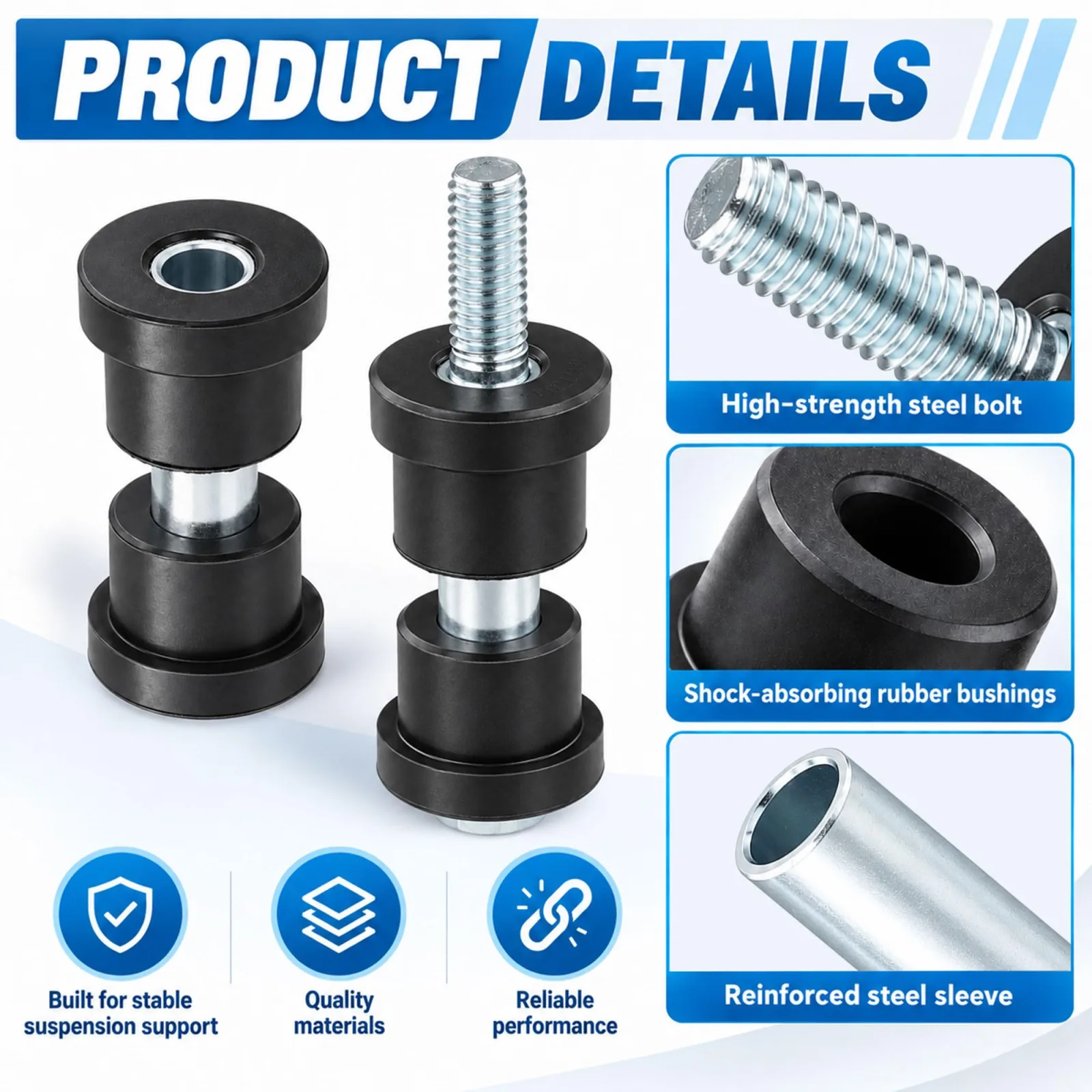 Roykaw Rear Spring Bushing Kit for E-Z-GO and Club Car image 2