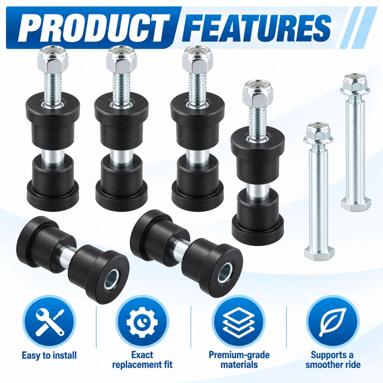 Roykaw Rear Spring Bushing Kit for E-Z-GO and Club Car image 4