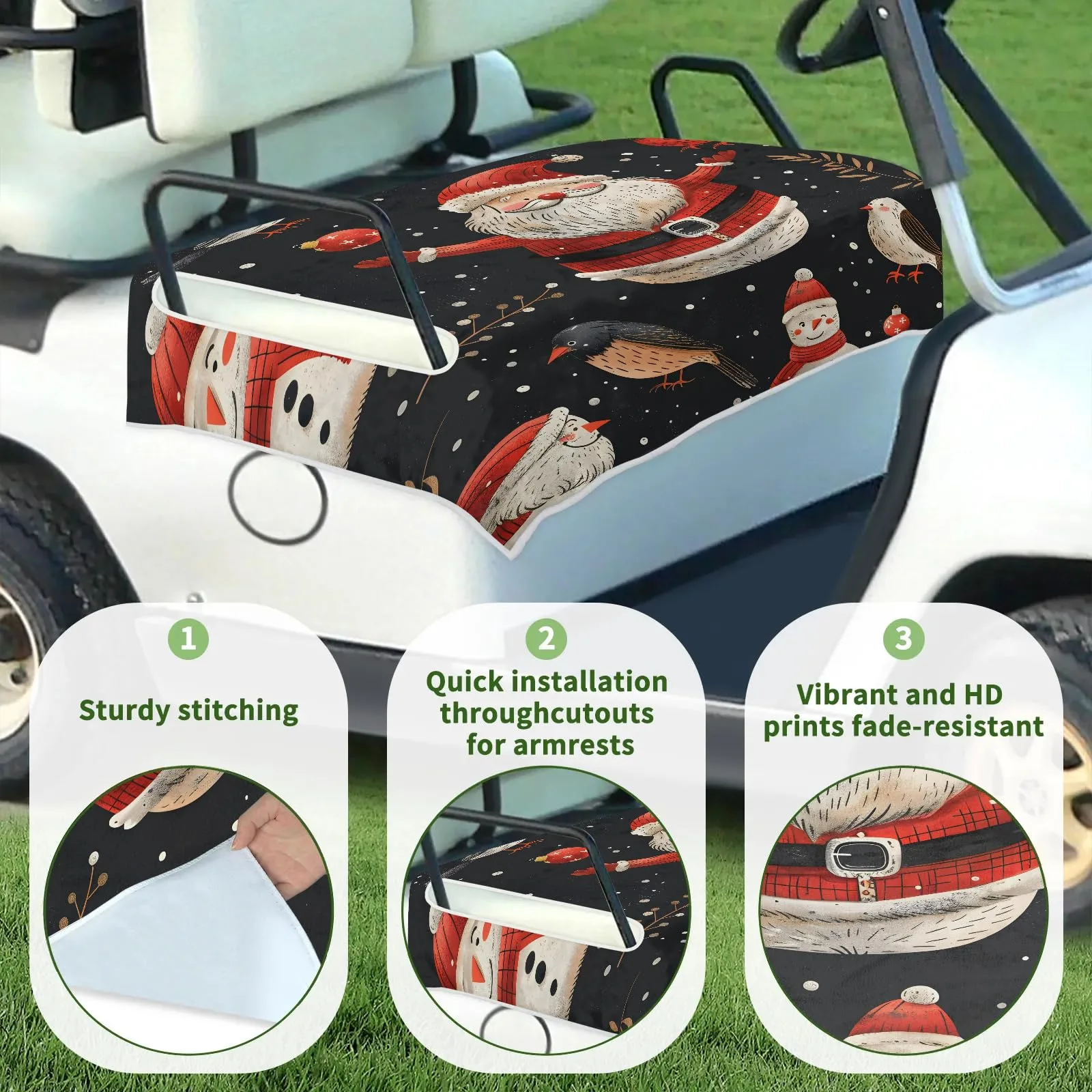Tiveruda Golf Cart Seat Cover for Double Seats, 51 x 31 in image 3