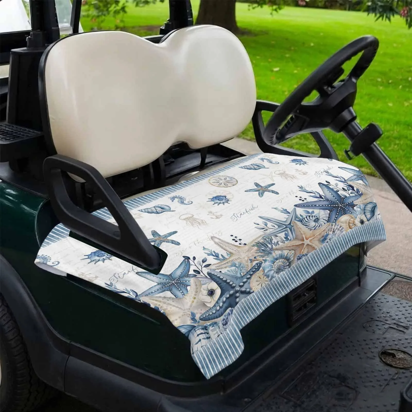 DecorLovee Blue Starfish Golf Cart Seat Cover 51 x 31 image 2