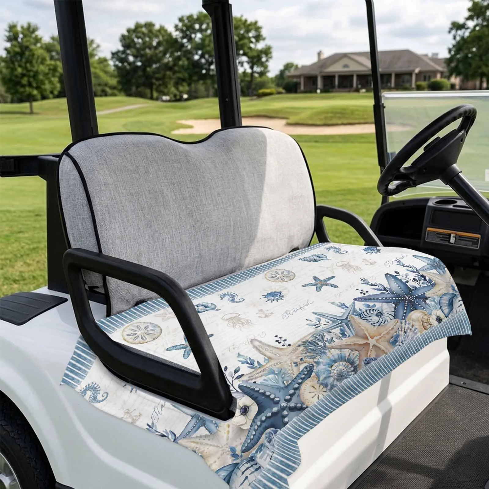 DecorLovee Blue Starfish Golf Cart Seat Cover 51 x 31 image 4