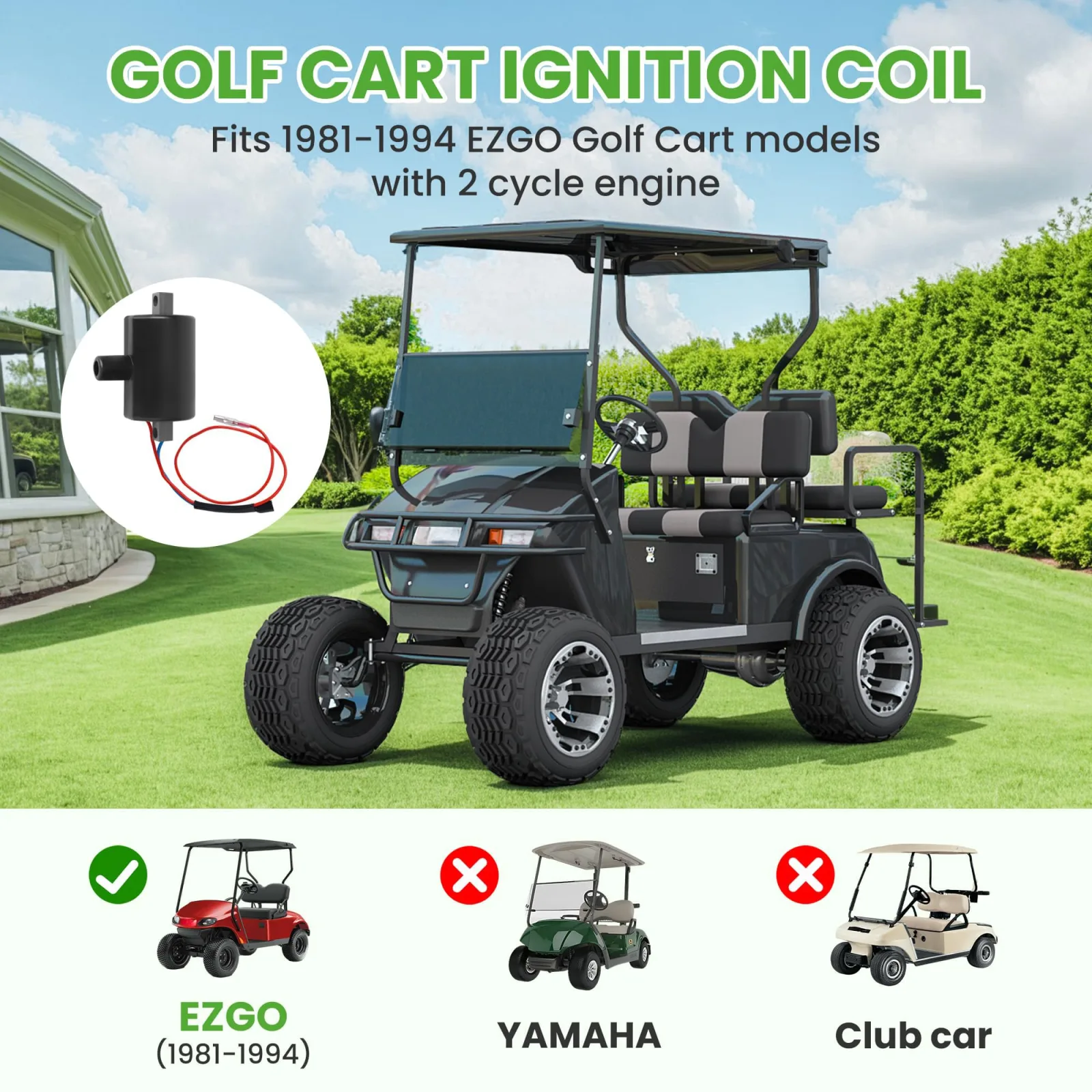 10L0L Ignition Coil for E-Z-GO 2-Cycle Gas Carts image 3