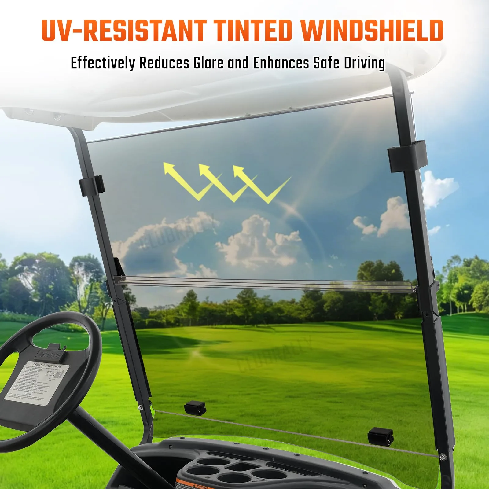 CLUBRALLY Windshield for 2007-2016 Yamaha G29/Drive image 2