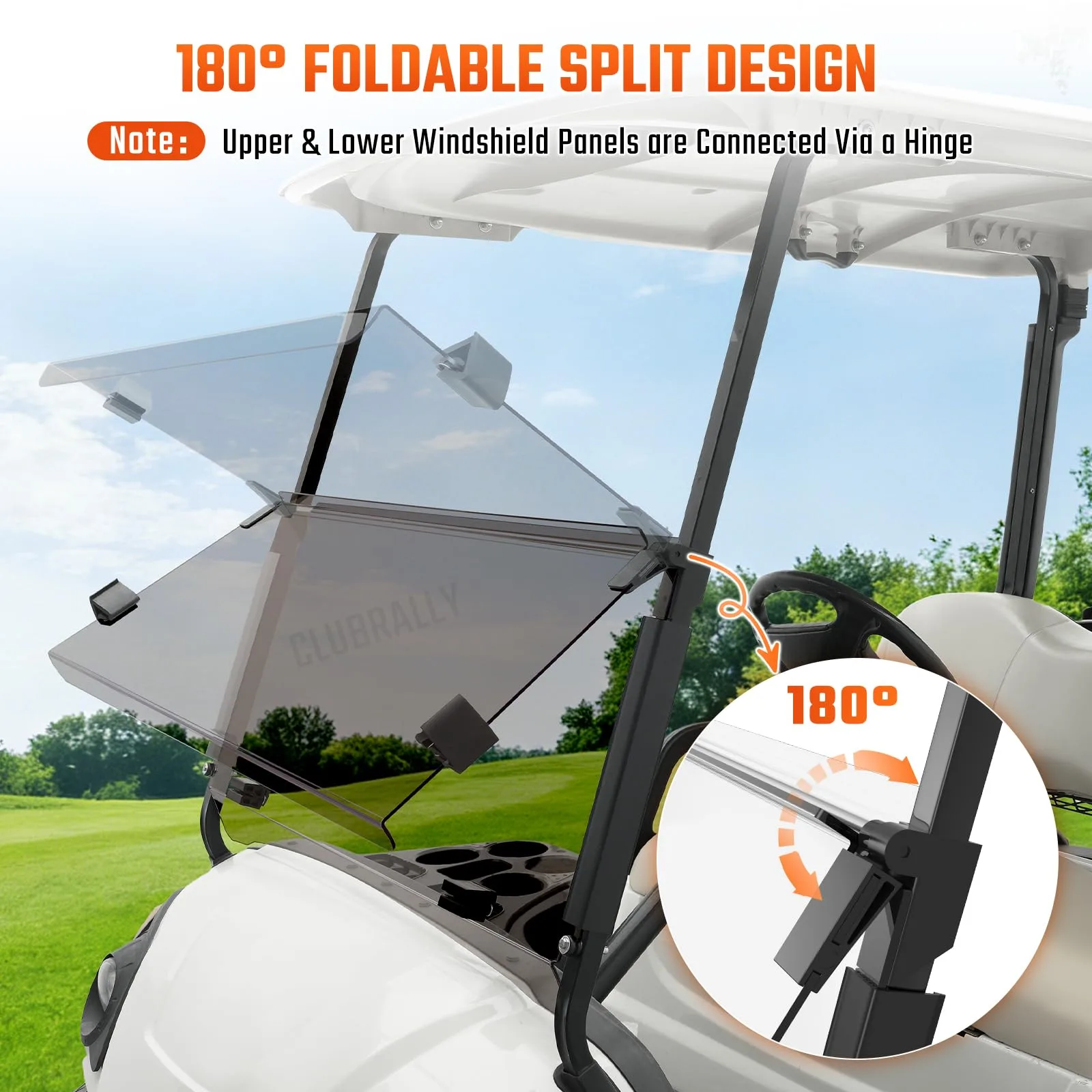 CLUBRALLY Windshield for 2007-2016 Yamaha G29/Drive image 3