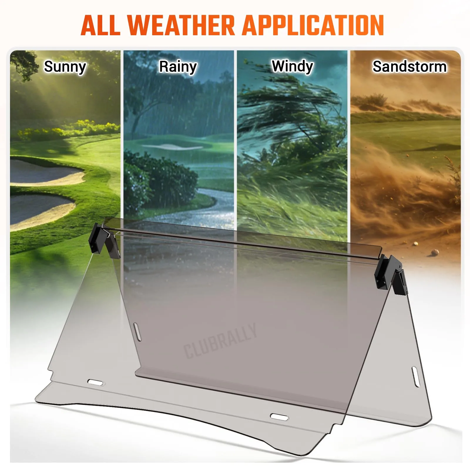 CLUBRALLY Windshield for 2007-2016 Yamaha G29/Drive image 4