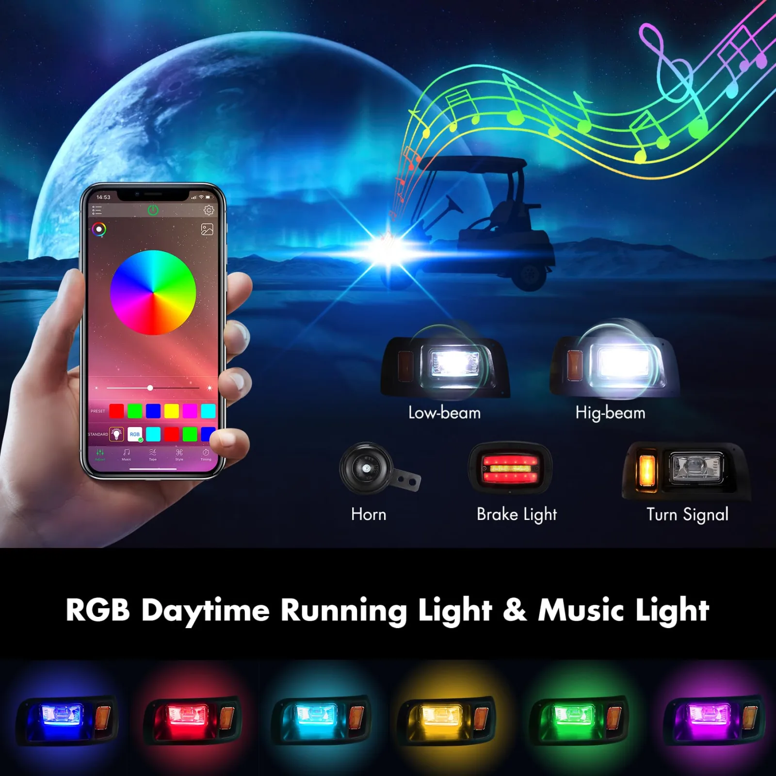 10L0L Deluxe LED Light Kit for Club Car DS image 3