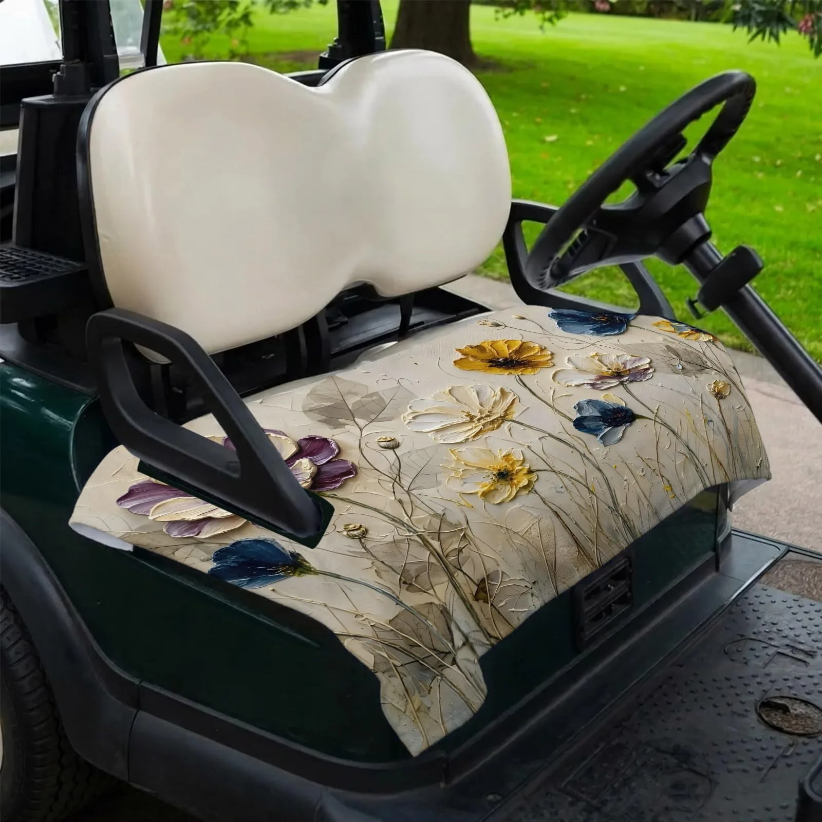 DecorLovee Farmhouse Flowers Golf Cart Seat Cover image 2