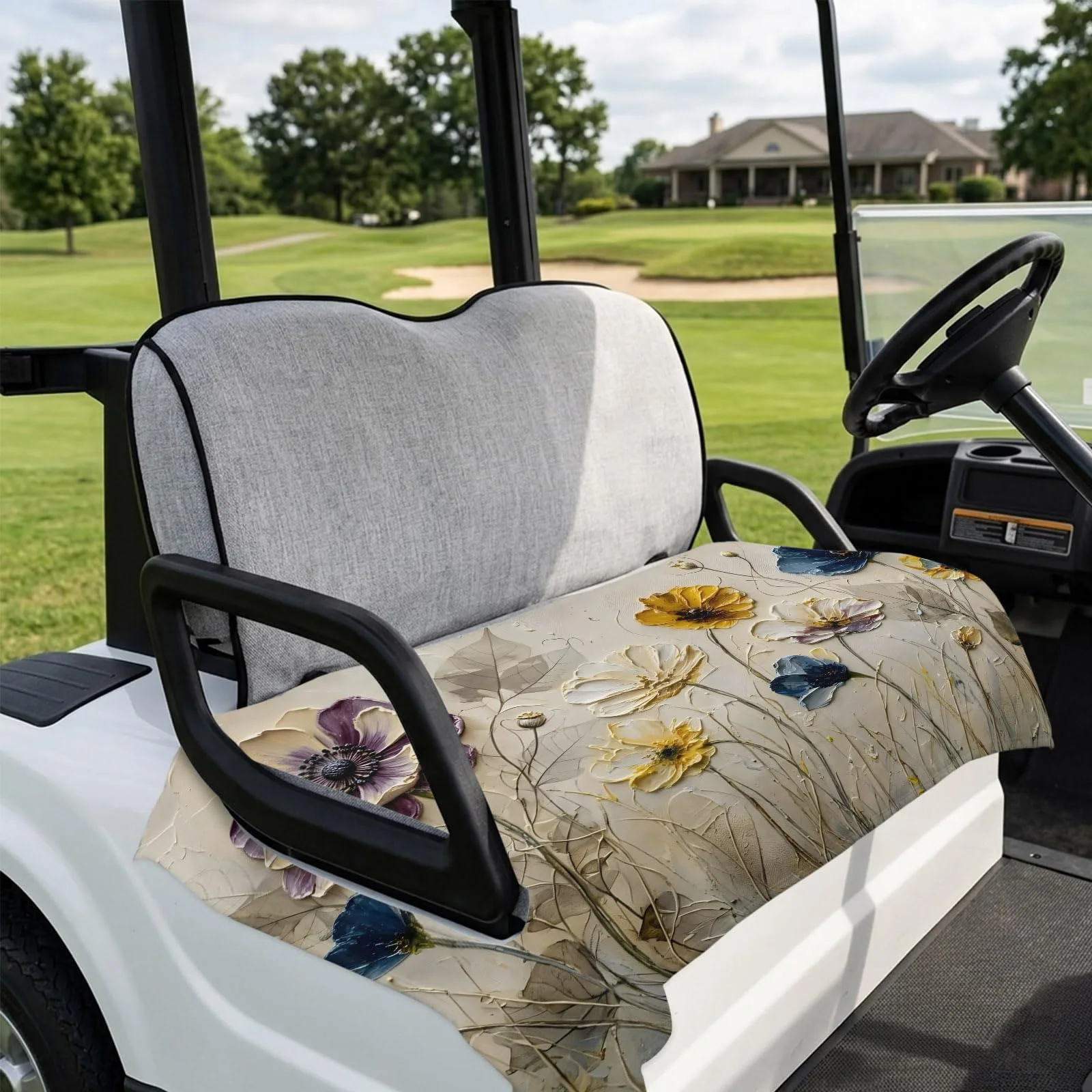 DecorLovee Farmhouse Flowers Golf Cart Seat Cover image 4