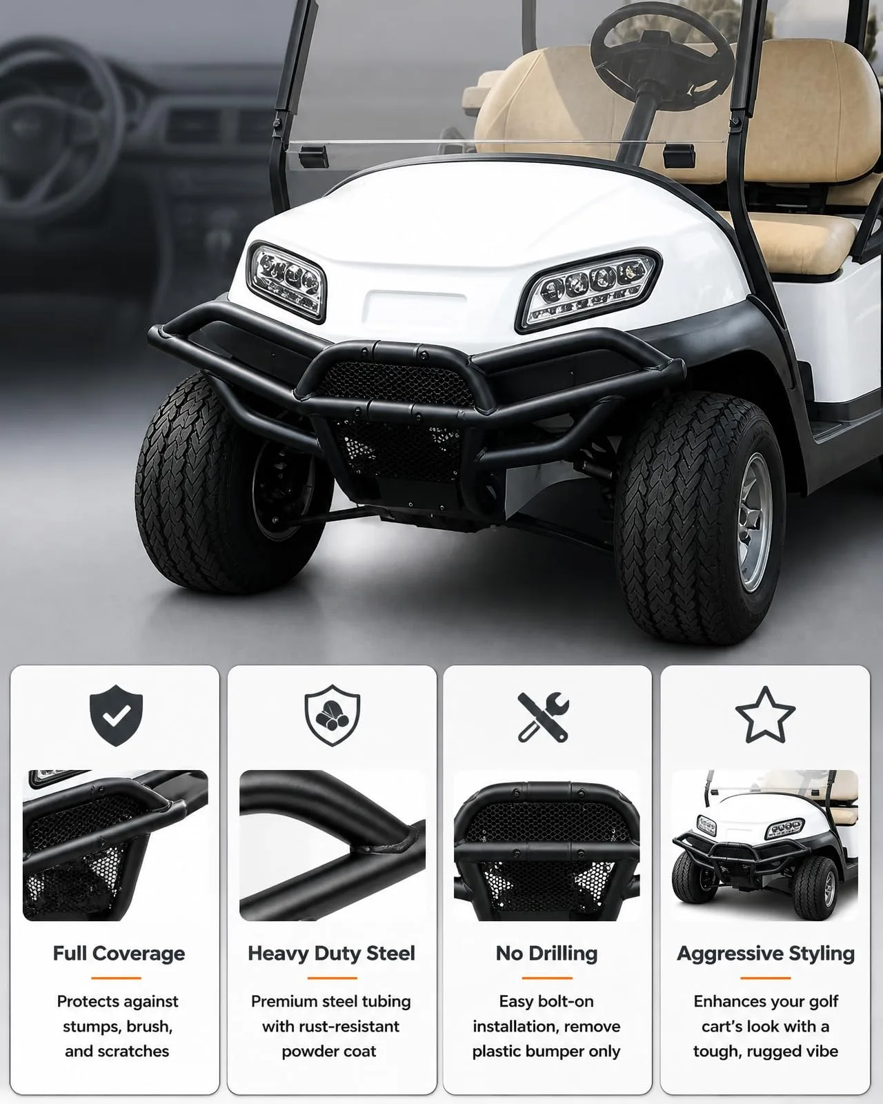 SAUTVS Front Bumper Guard for Club Car Tempo 2018+ image 4
