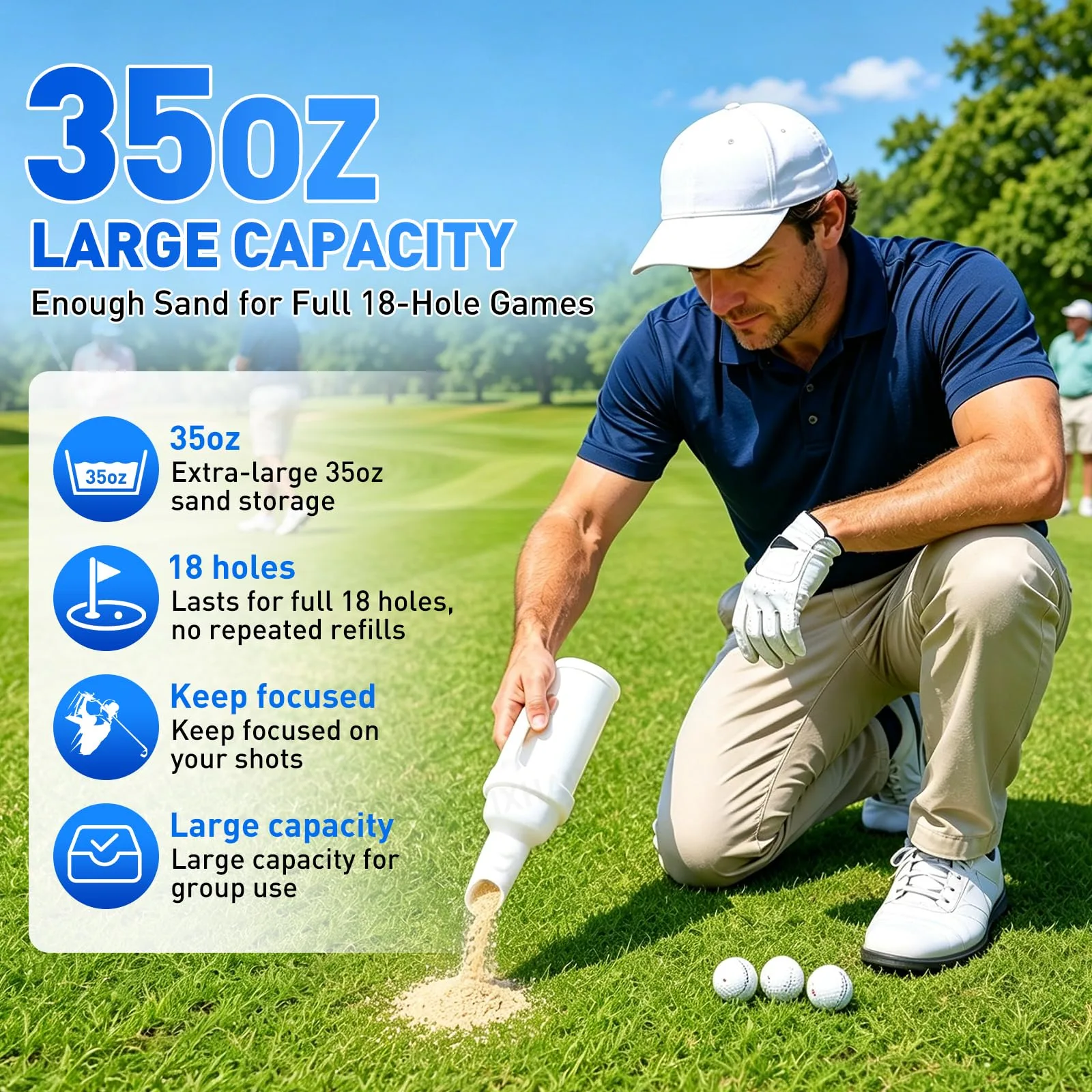 FIXHAWK Golf Cart Sand Bottle with Handle FK-0006 image 2