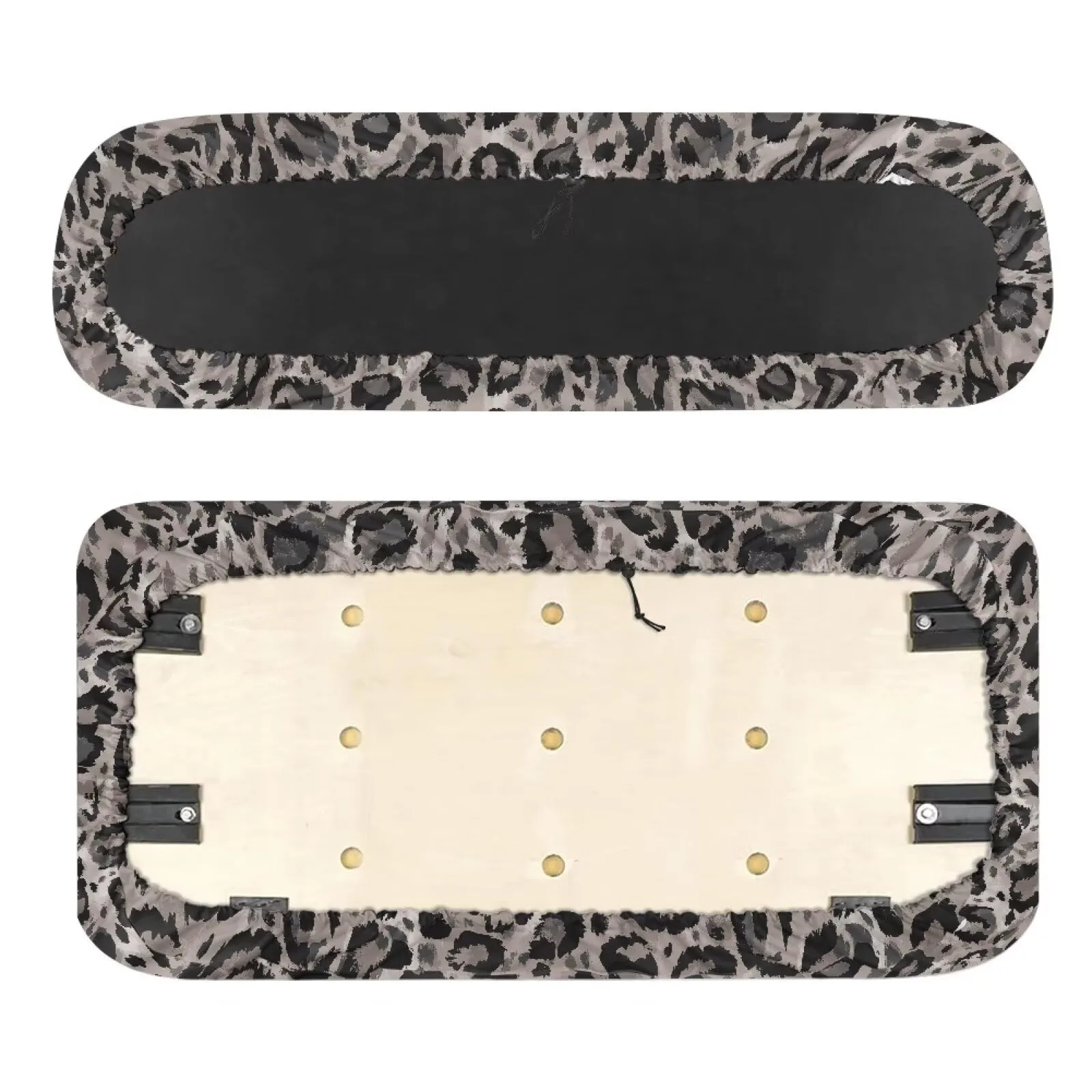 TOADDMOS Gray Leopard Print Golf Cart Seat Cover image 2