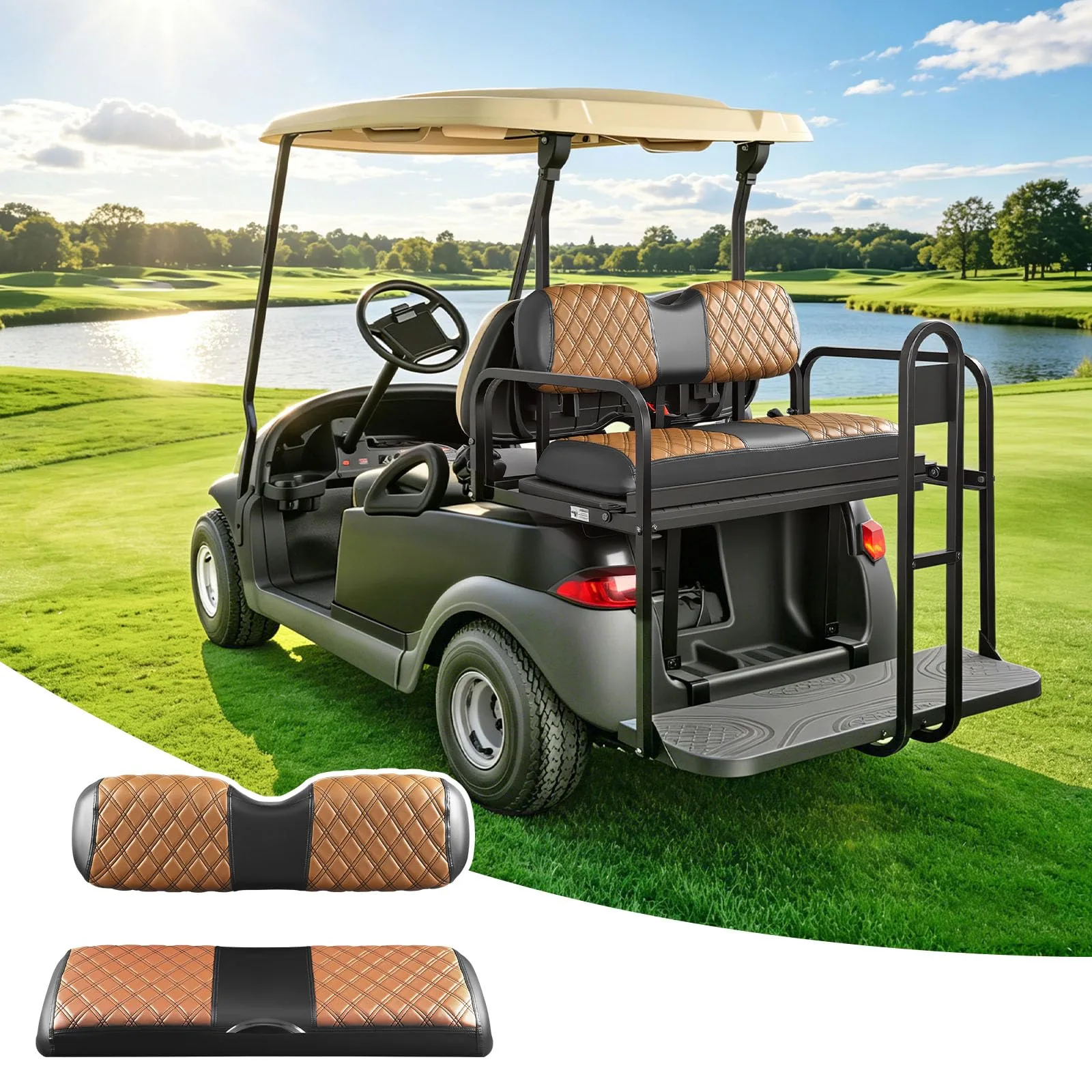 DRIVE UP Rear Golf Cart Seat Covers for Club Car and E-Z-GO