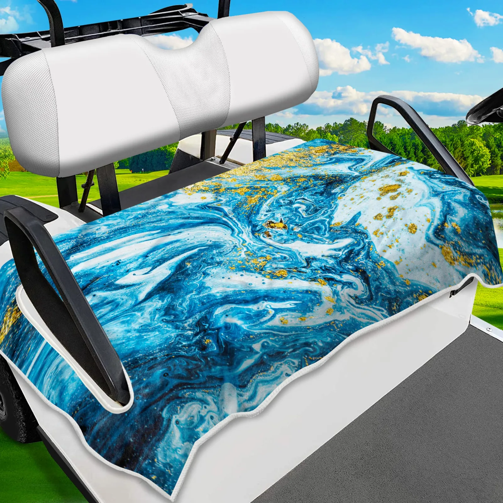 ENYORSEL Blue Marble Golf Cart Seat Cover 51x31 – MPN 002bb9eb-1864-400e-956d-73bbf3f87a03