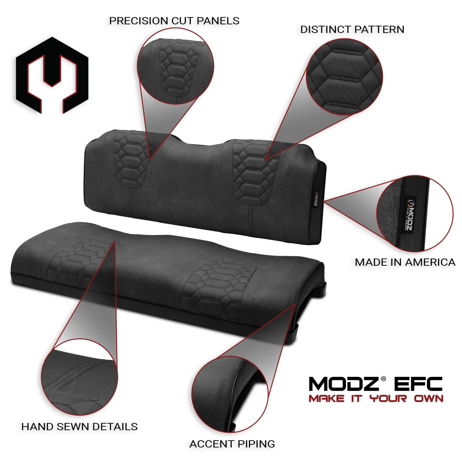 MODZ Charcoal Front & Rear Seat Covers for Evolution Golf Carts image 2