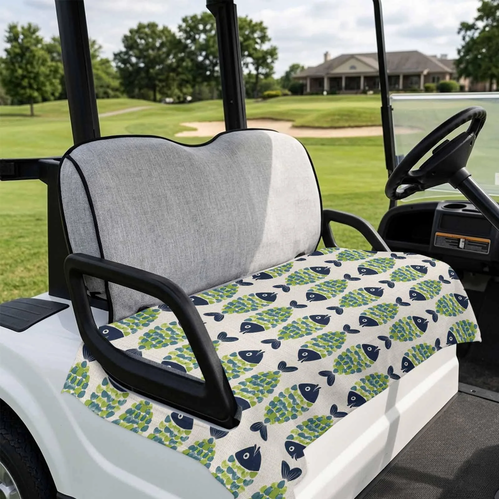 DecorLovee Green Fish Golf Cart Seat Cover Towel image 4