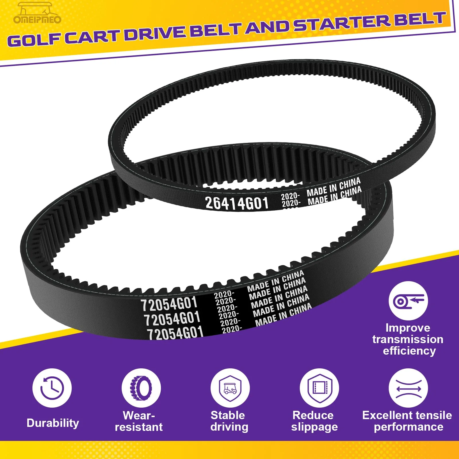 OMEIPMEO E-Z-GO TXT Clutch and Starter Belt Kit image 3