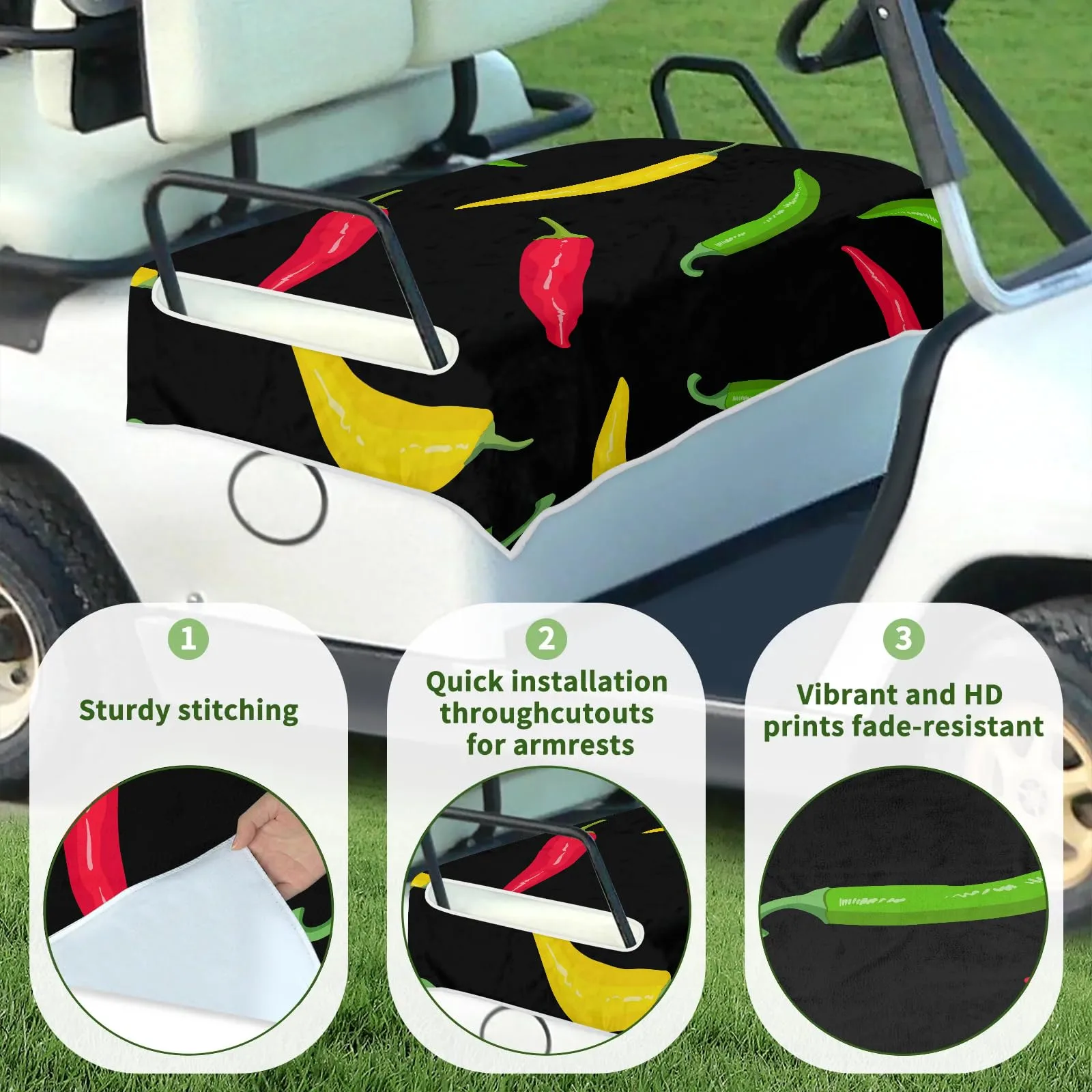 Tiveruda Golf Cart Seat Cover for Double Seats, 51 x 31 in image 3