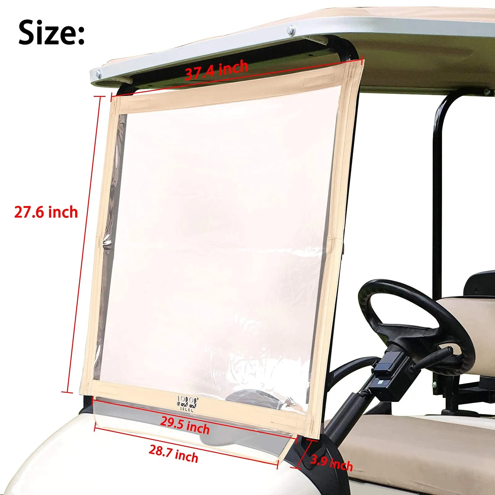 10L0L Foldable Clear PVC Front Windshield for E-Z-GO RXV image 4