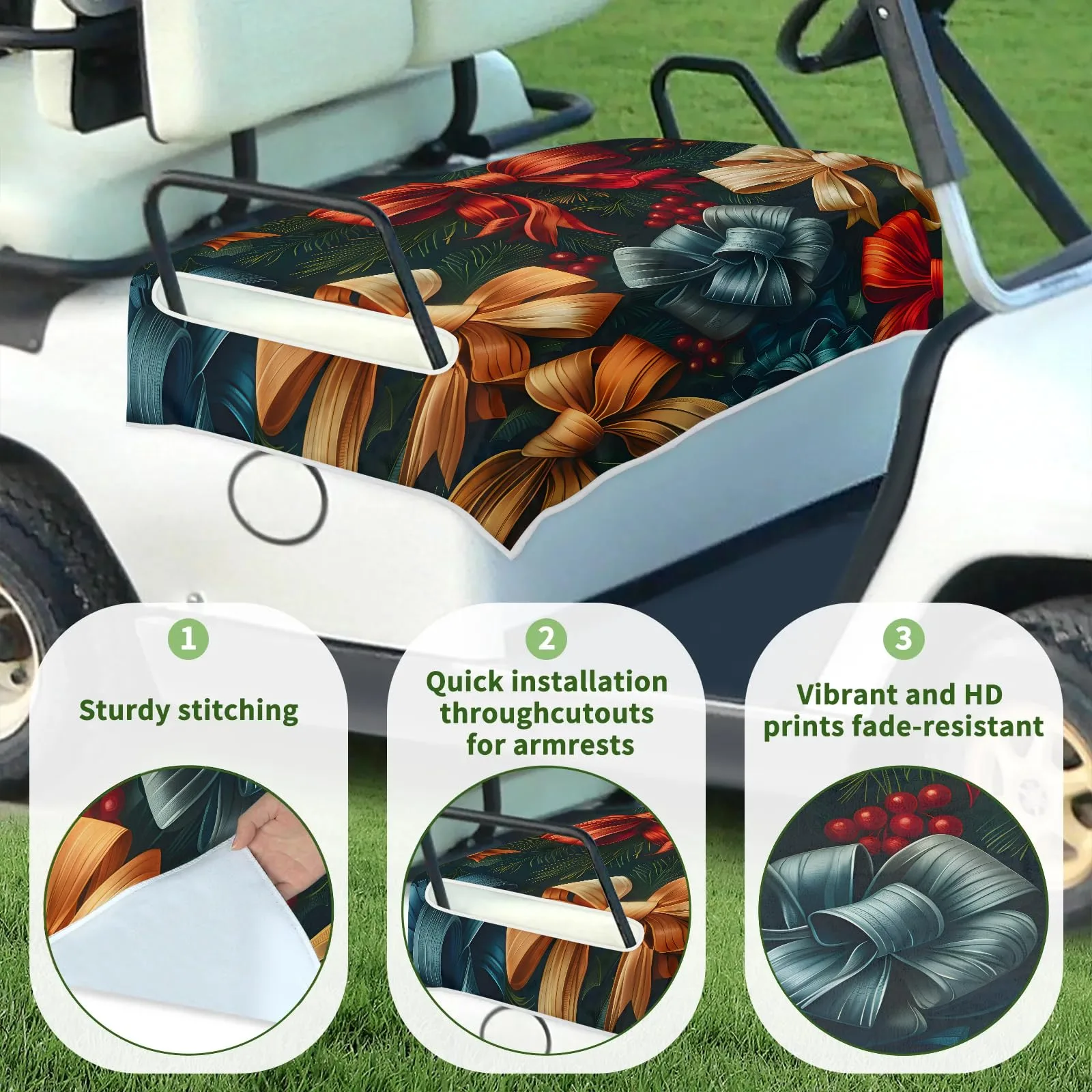 Tiveruda Golf Cart Seat Cover for Double Seats image 3