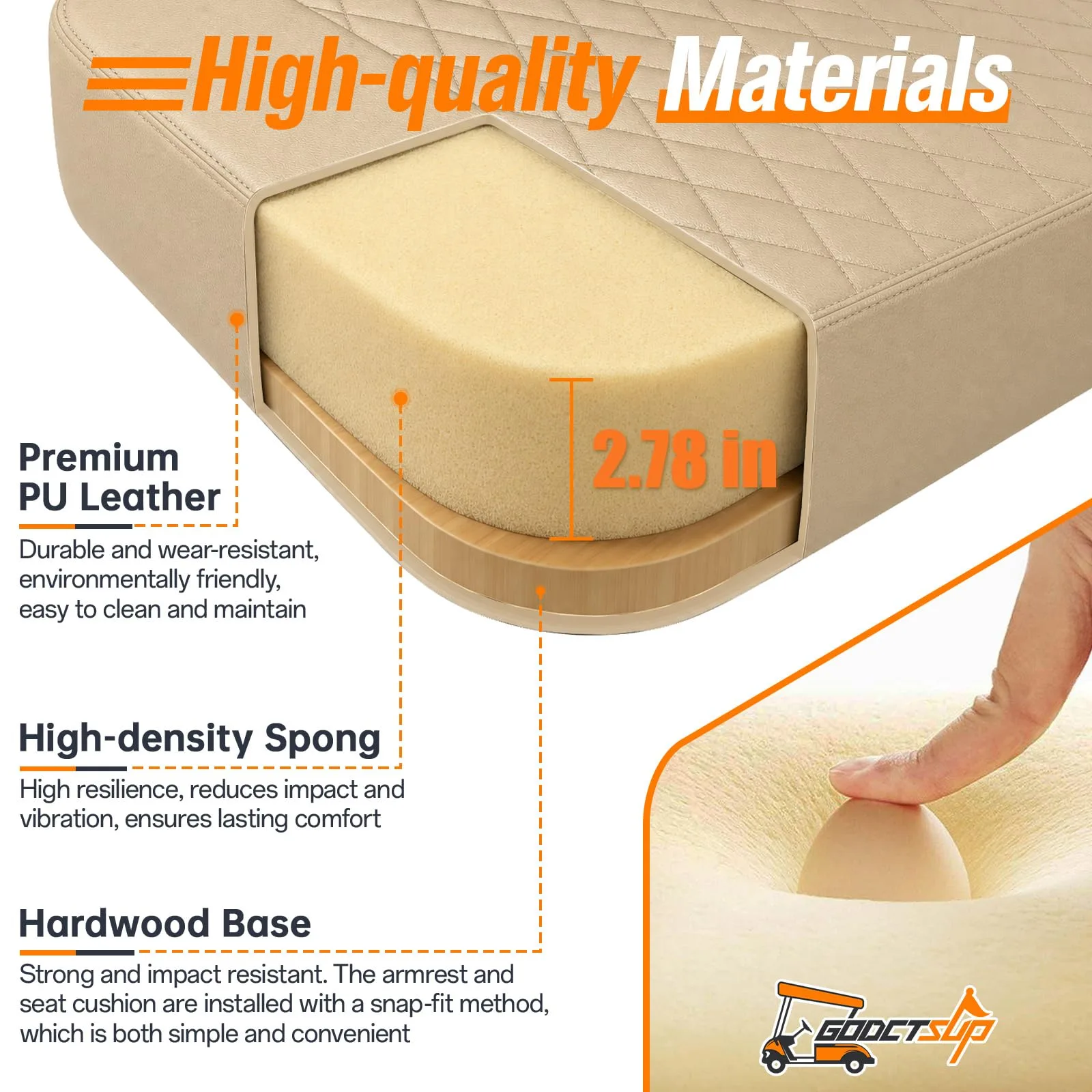 GODCTSUP E-Z-GO TXT & Medalist Seat Cushion Kit (1994-2013) - G9-ETQHZDKBZH-HUANG image 4