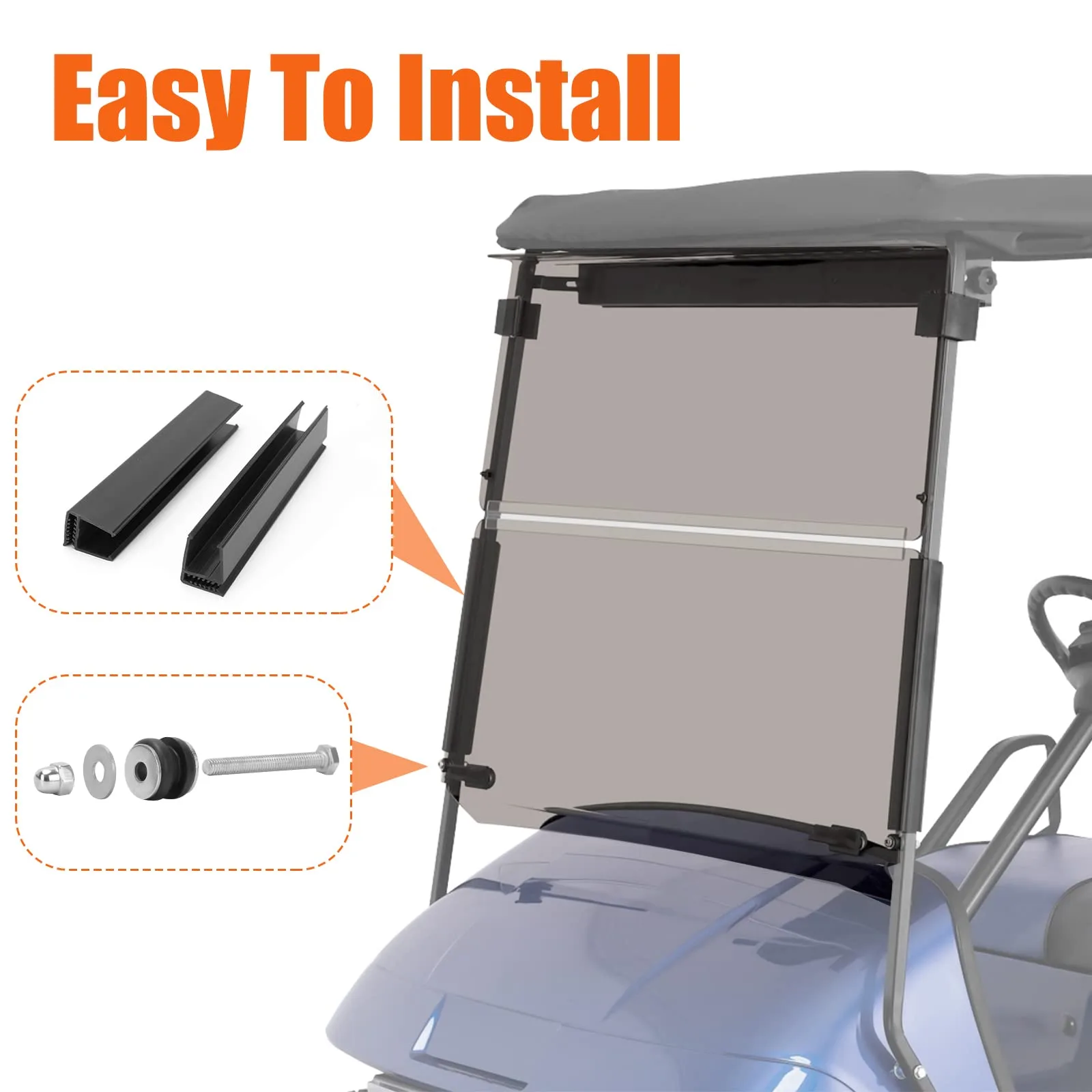 TechInovat Tinted Folding Windshield for E-Z-GO TXT 2014+ image 2