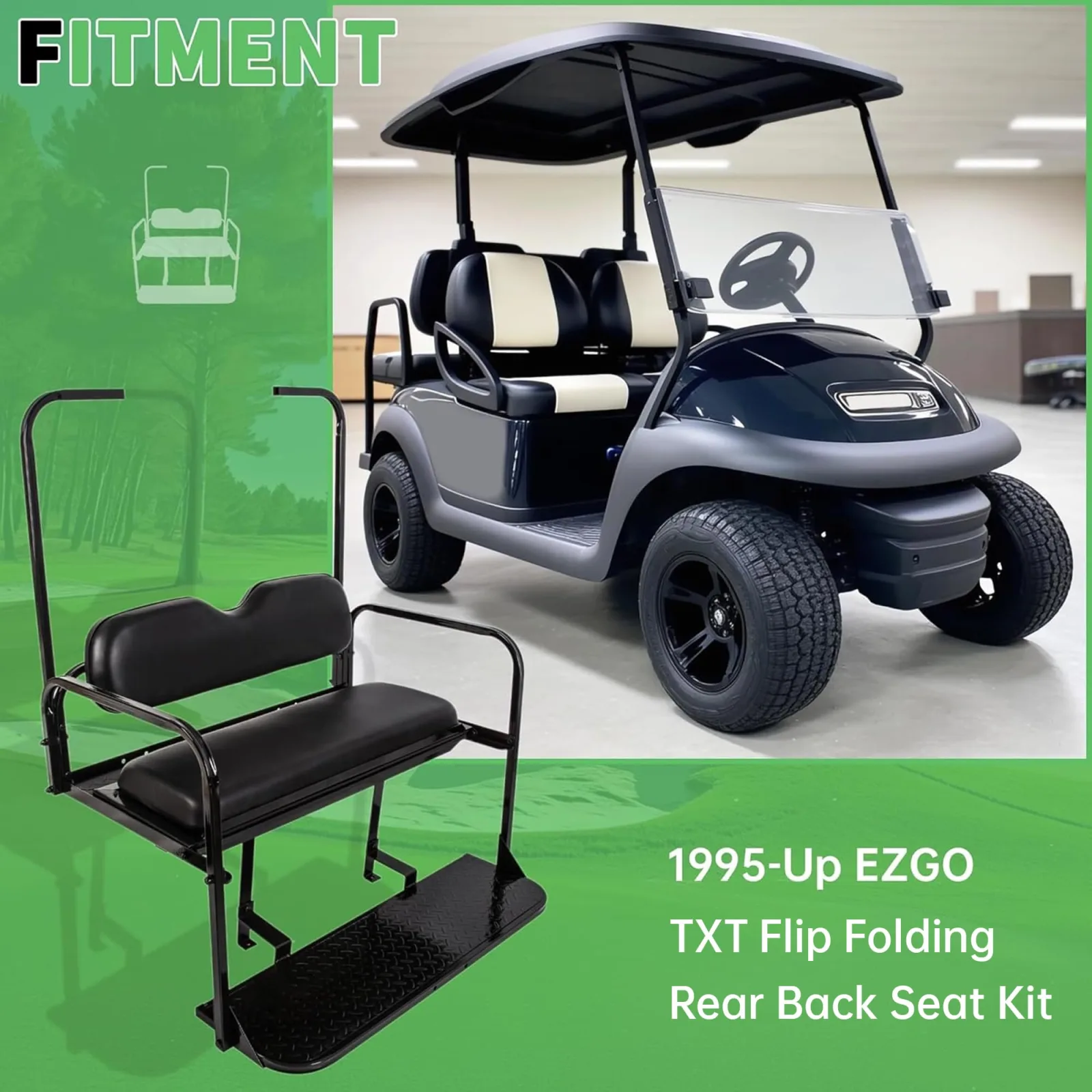 ECOTRIC Flip Rear Seat Kit for E-Z-GO TXT image 2