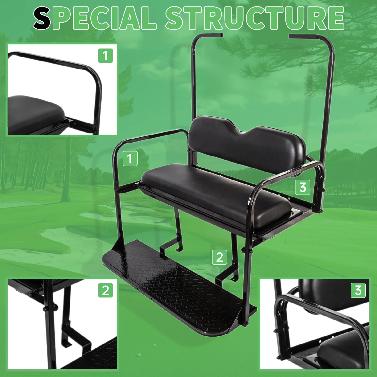 ECOTRIC Flip Rear Seat Kit for E-Z-GO TXT image 4