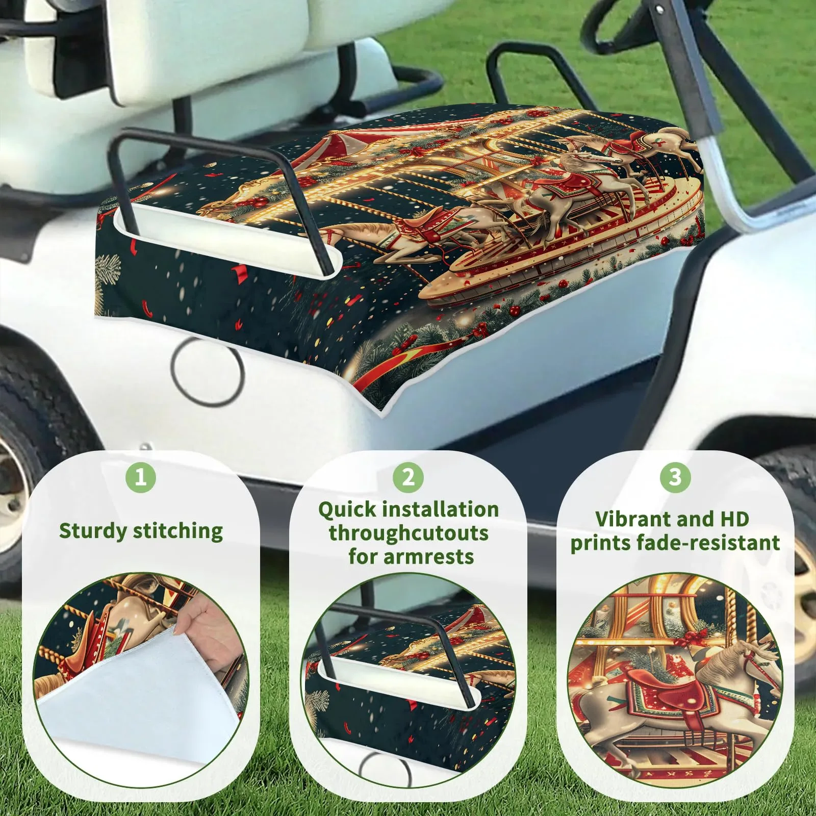 Tiveruda Golf Cart Seat Cover for Double Seats, 51 x 31 in image 3