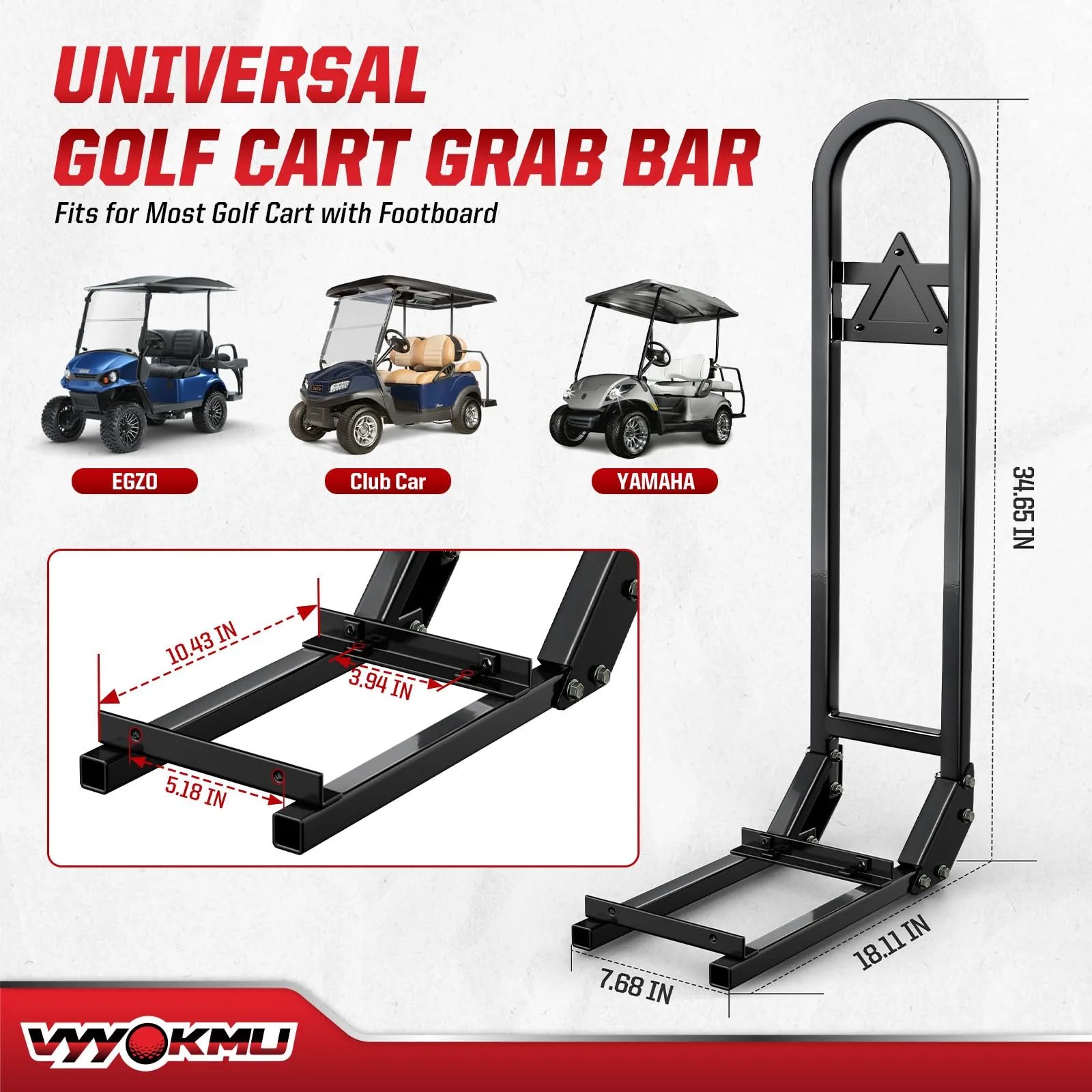 VYYOKMU Golf Cart Rear Seat Grab Bar V7-GTHFSG-1 image 3
