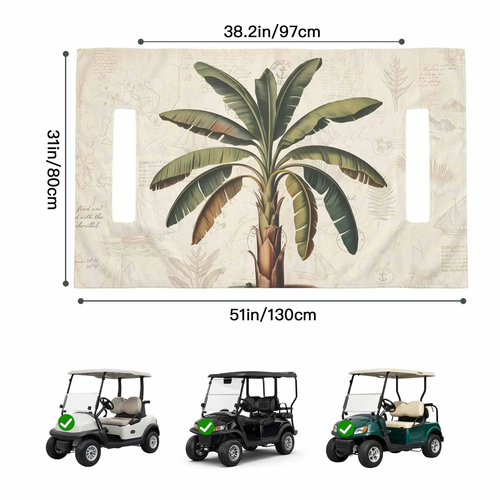 Trosturdspn Palm Tree Golf Cart Seat Towel Blanket 51 x 31 image 2