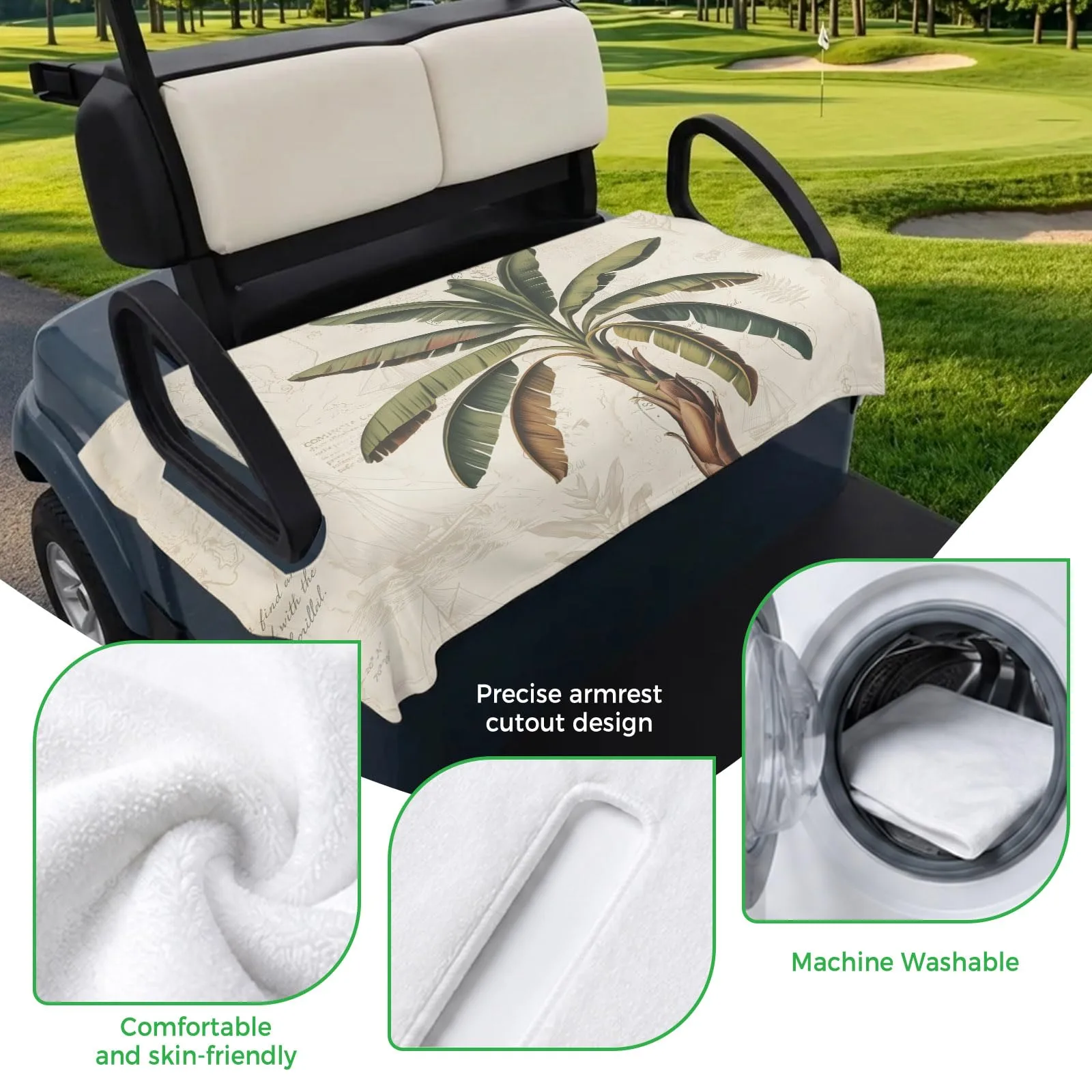 Trosturdspn Palm Tree Golf Cart Seat Towel Blanket 51 x 31 image 3