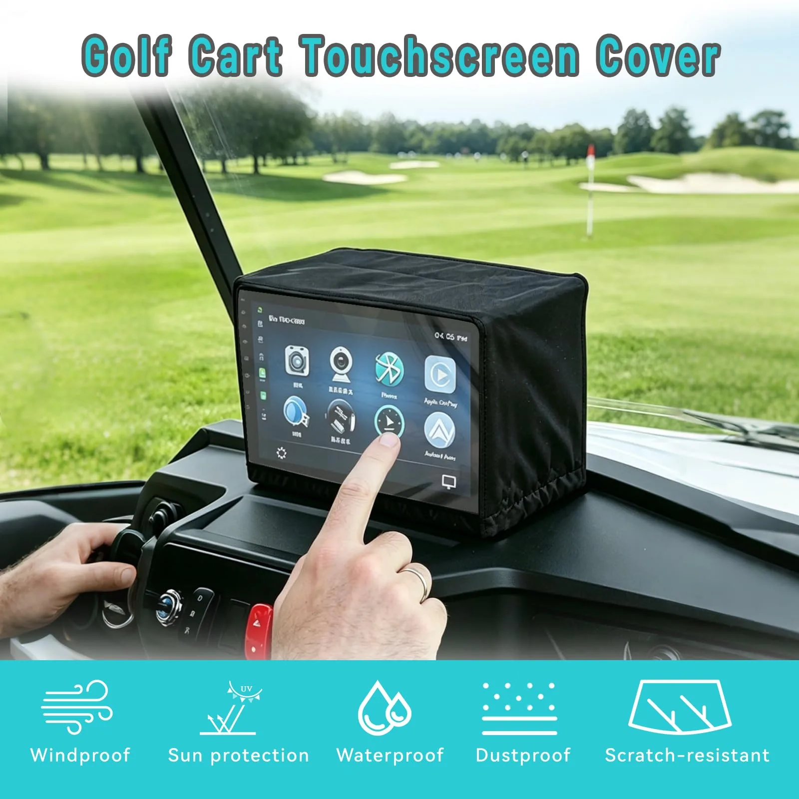 Cenulavo Golf Cart Touchscreen Cover with Clear Window image 2