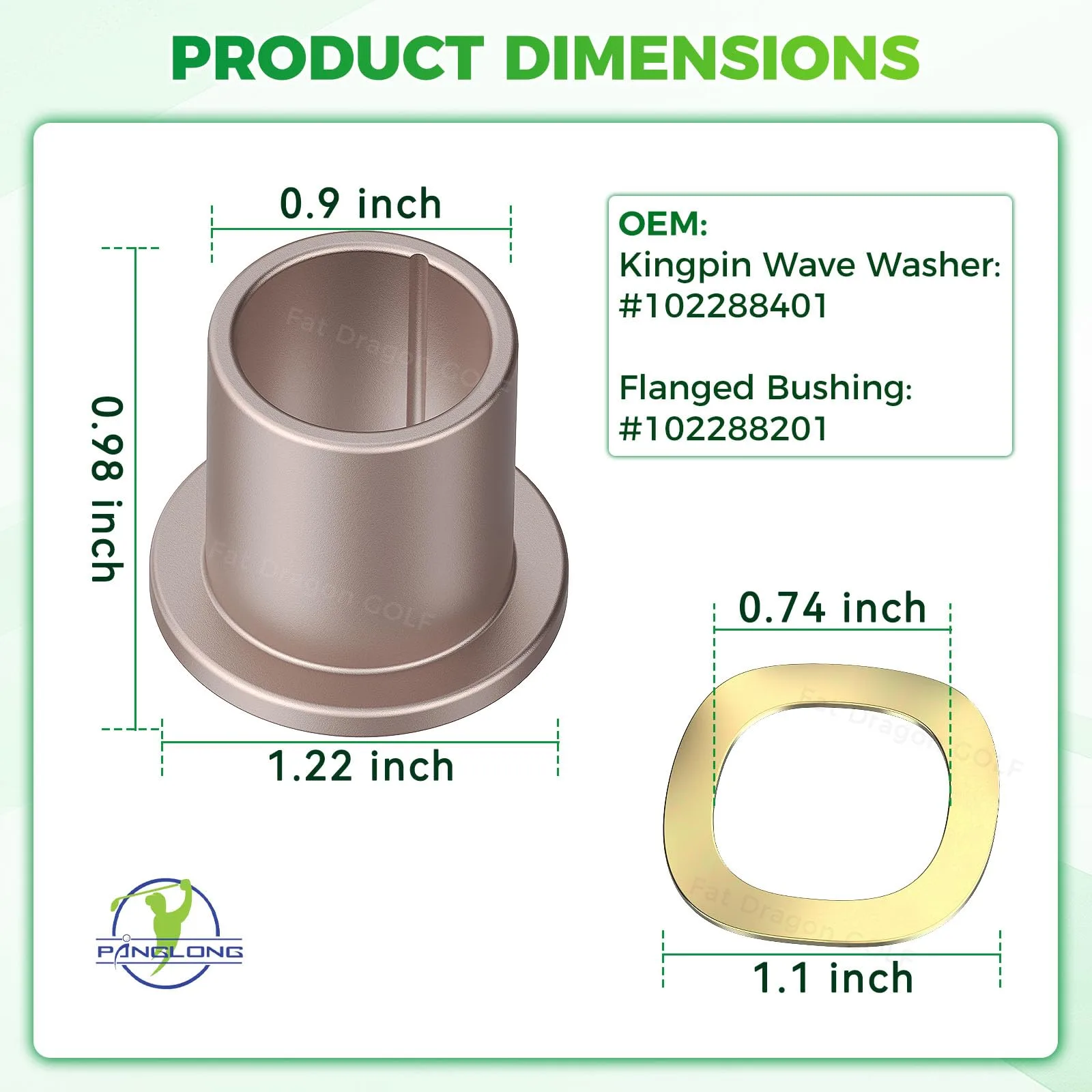 Panglong FDG-044 Club Car Spindle Bushing Kit image 4
