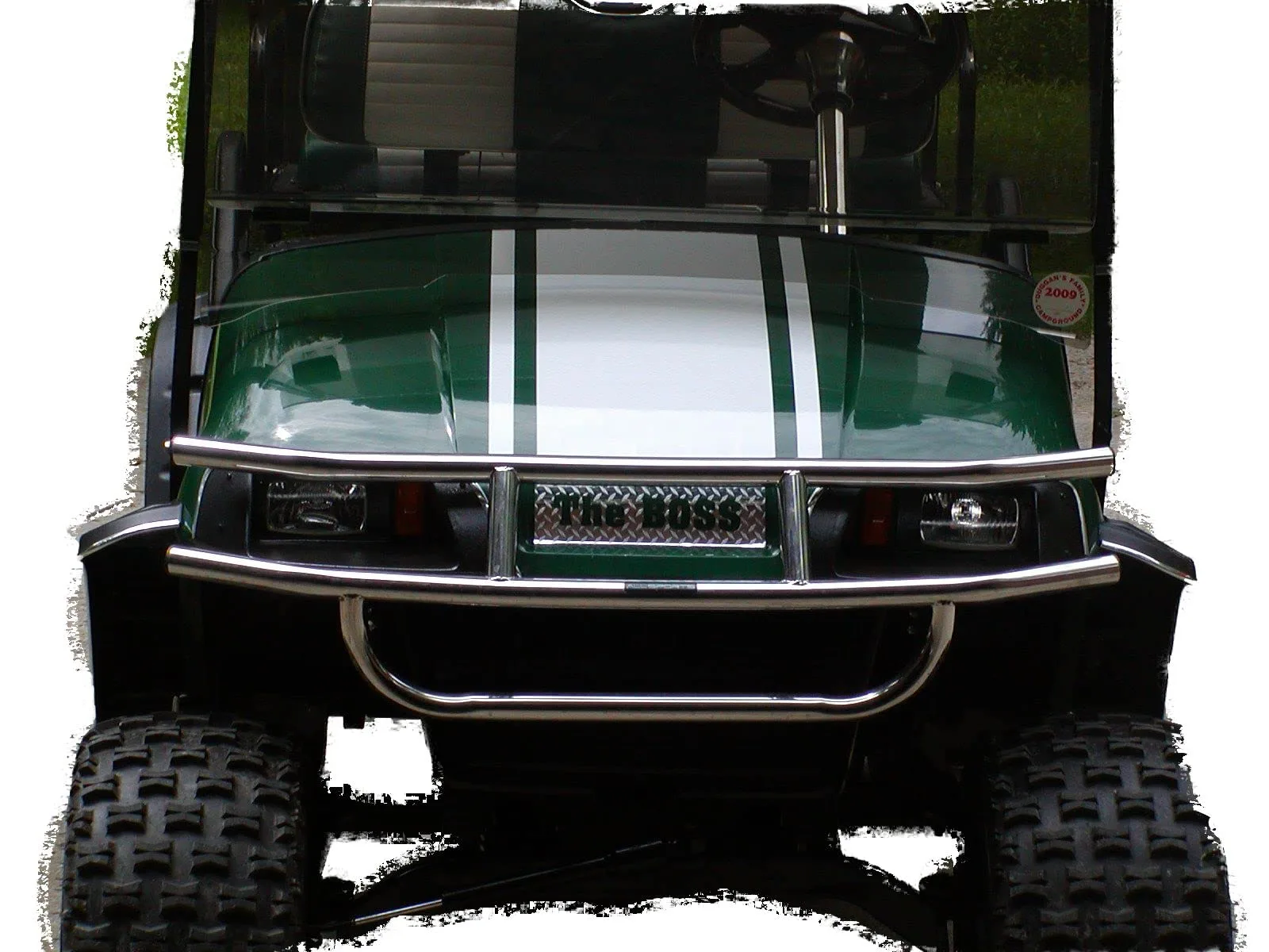 Gold Stripe Golf Cart Decals, 15 x 9 Inch