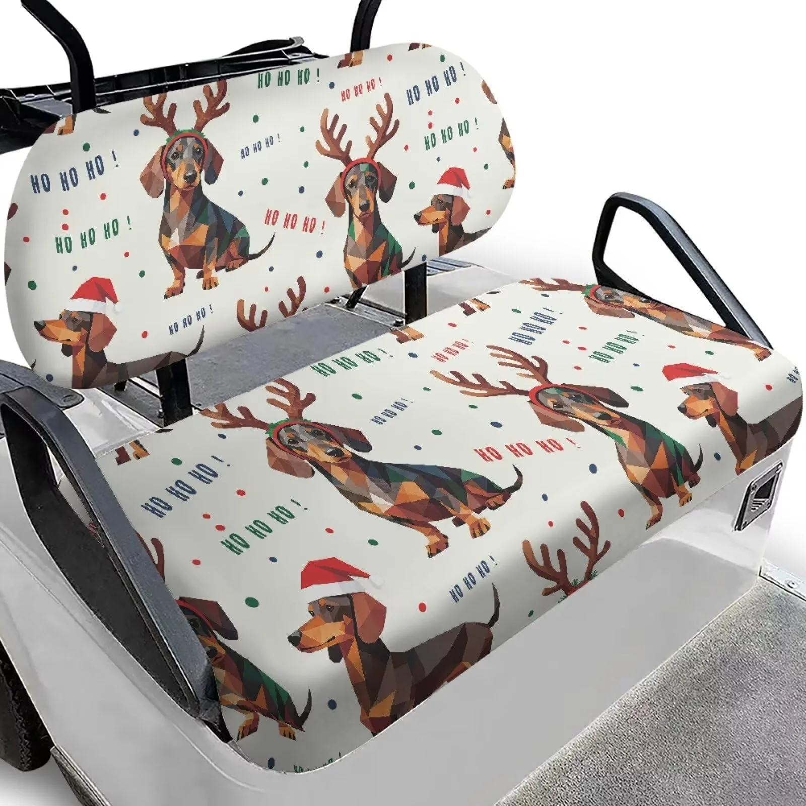 Quidrwyo Christmas Dachshund Club Car Golf Cart Seat Covers