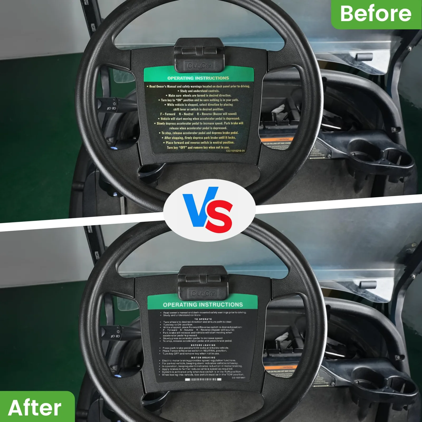 10L0L Club Car Precedent Steering Wheel & Dash Stickers image 2