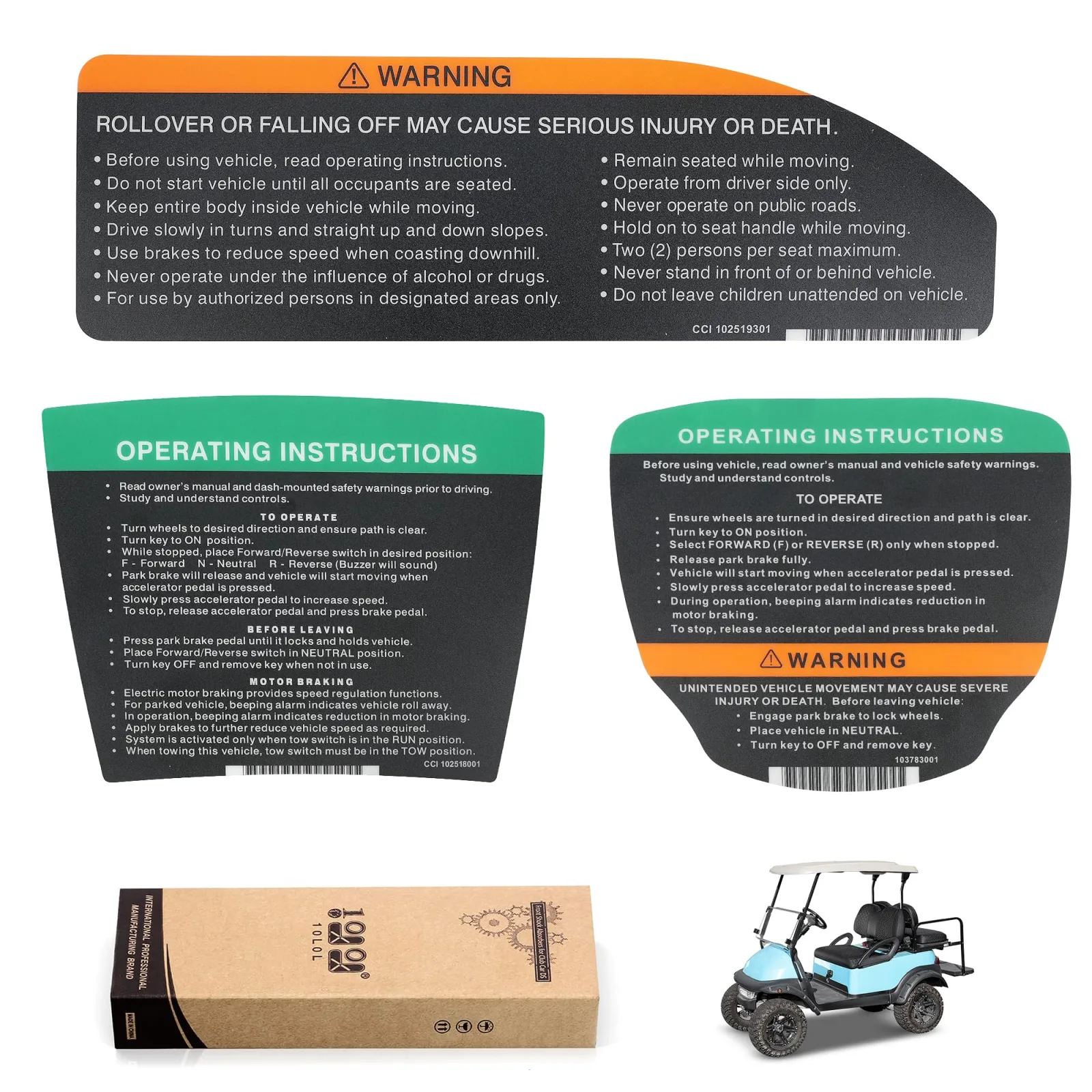 10L0L Club Car Precedent Steering Wheel & Dash Stickers
